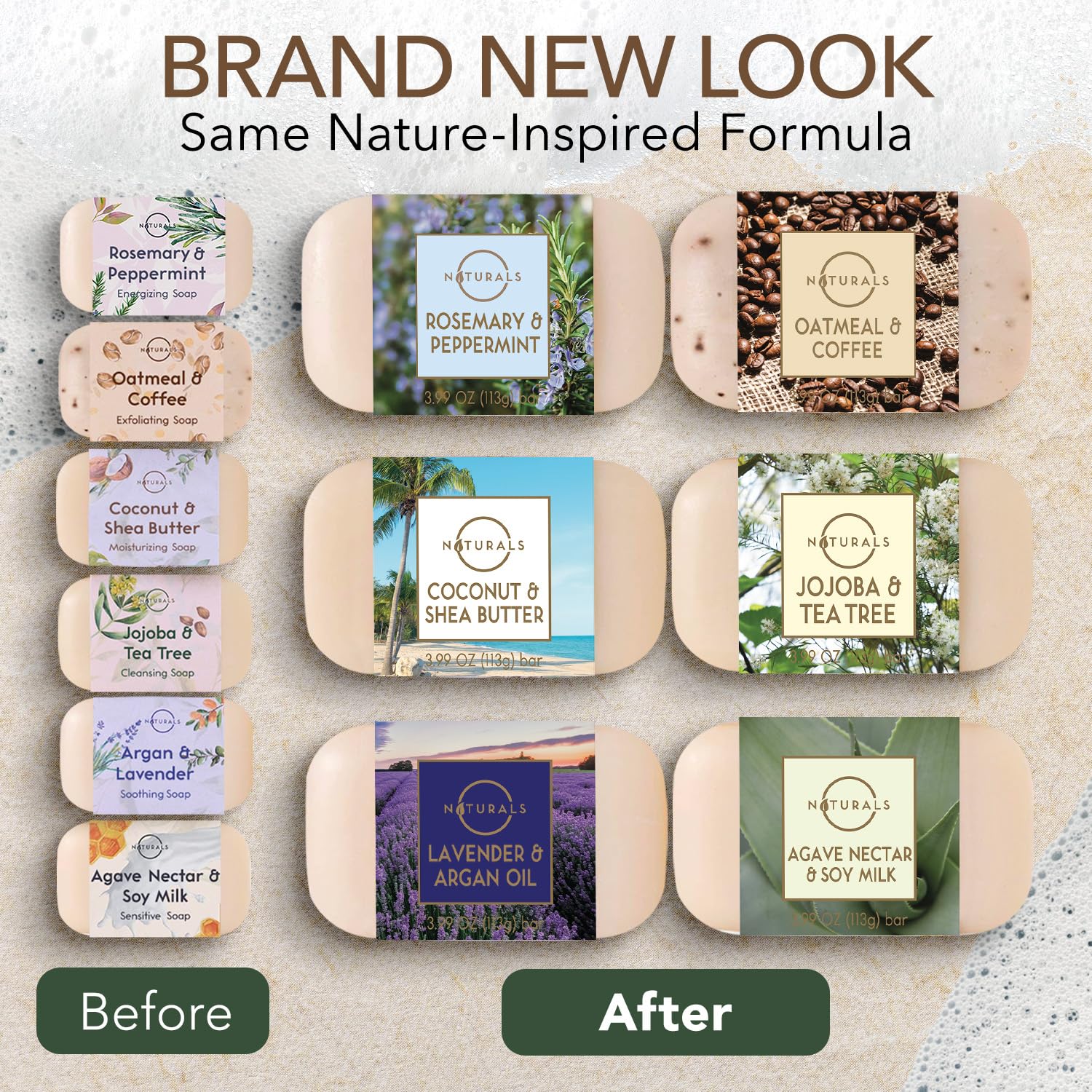 O NATURALS 100% Natural Bar Soap Gift Set - 6 Organic Soap Bars with Essential Oils for Women & Men - Spa, Body Wash & Acne Face Soap - Triple Milled Luxury Soap for Daily Skincare & Relaxation Gifts