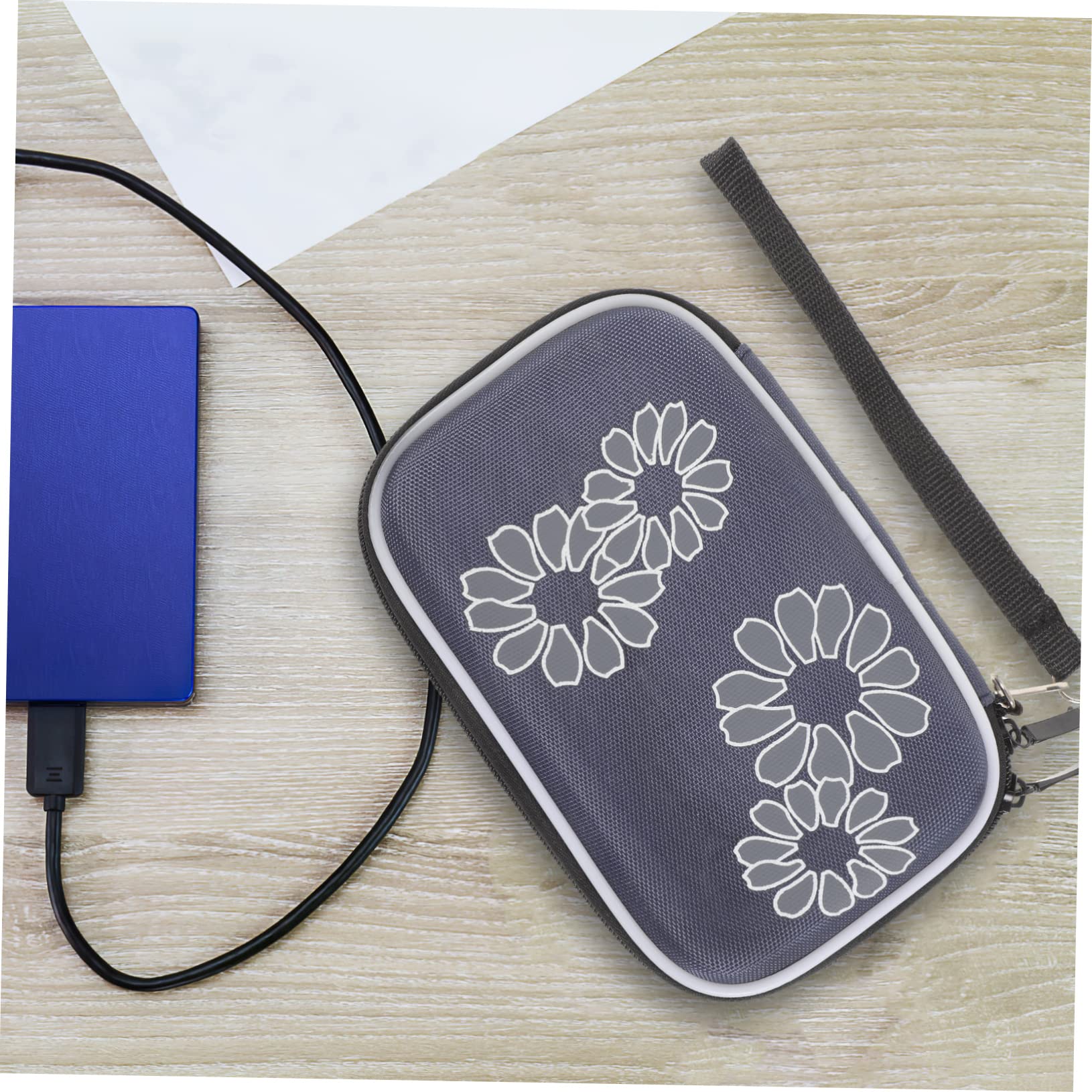 KOMBIUDA 3-Piece Mobile Hard Drive Organizer Set - USB Cable Storage Case, Portable HDD Carrying Bag with Battery Pouch, Non-Woven Fabric Travel Accessories for Computer Gear, Office & Home Use | Perfect for Business Trips, Daily Commute & Tech Organization