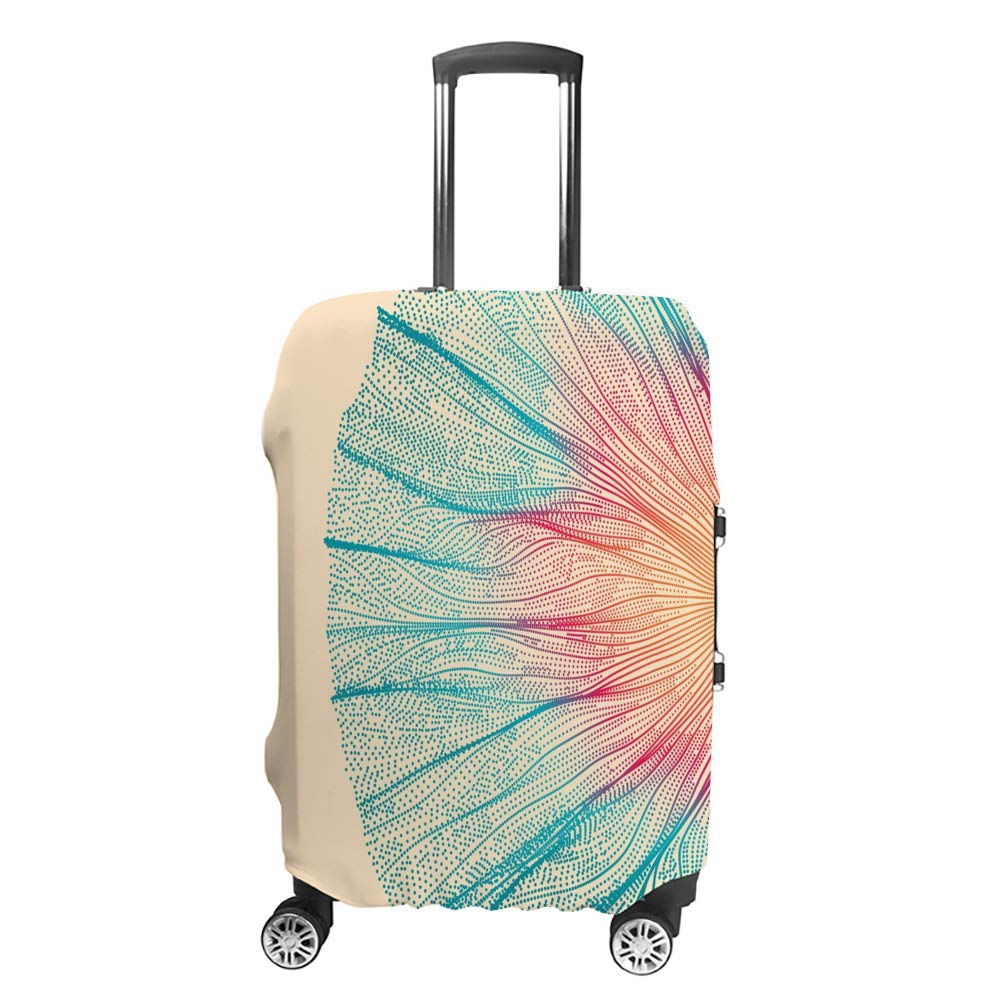 Waterproof Luggage Cover for Suitcases 18-32 inch - Travel Luggage Protector with Abstract Wavy Design, Washable & Durable for Men, Women & Kids - Perfect for Air Travel, Business Trips & Vacation