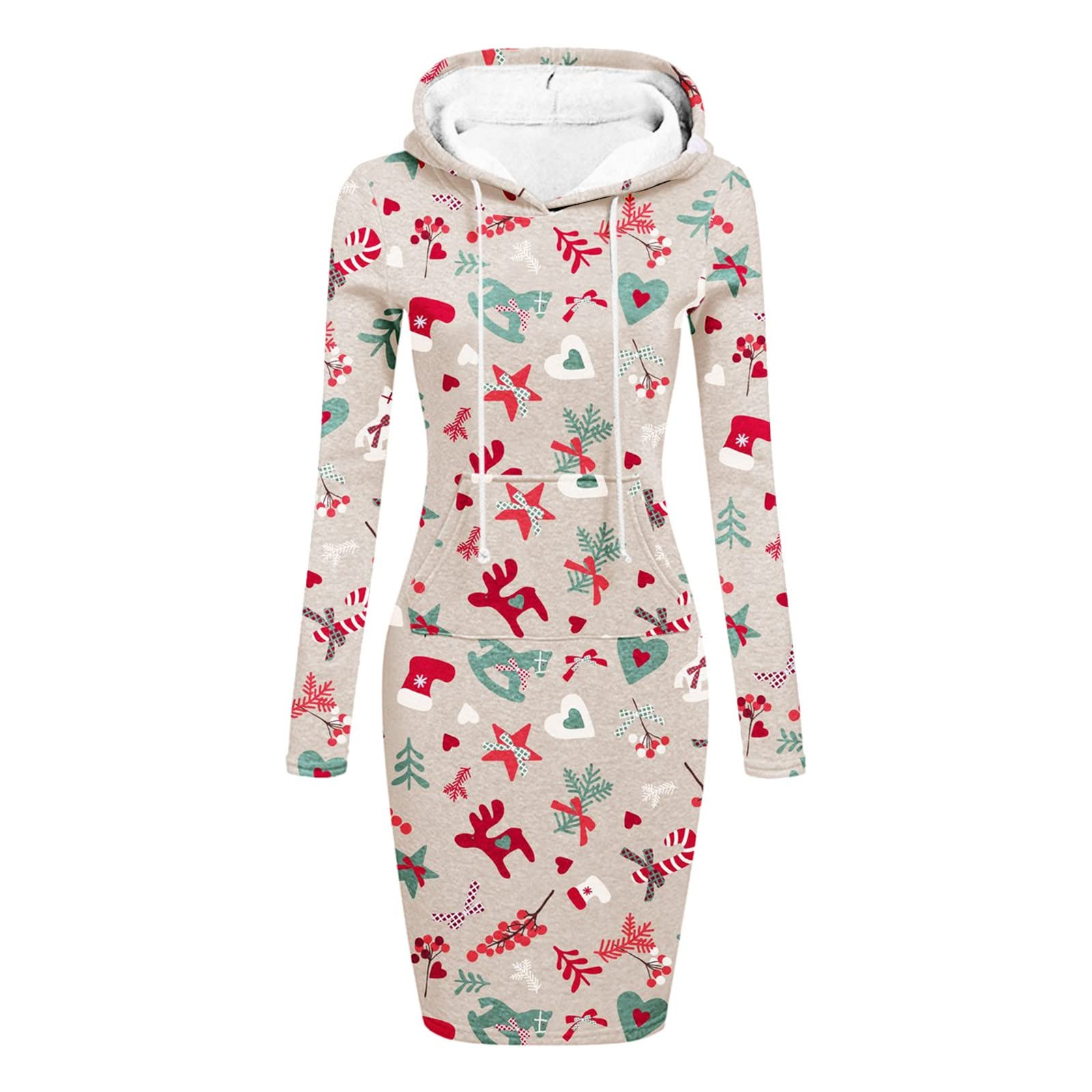 Women's Beach Wedding Dress - Floral Print Midi Dress with Hoodie Pocket for Christmas & Summer Vacations | Perfect for Beach Weddings, Holiday Parties & Casual Outings