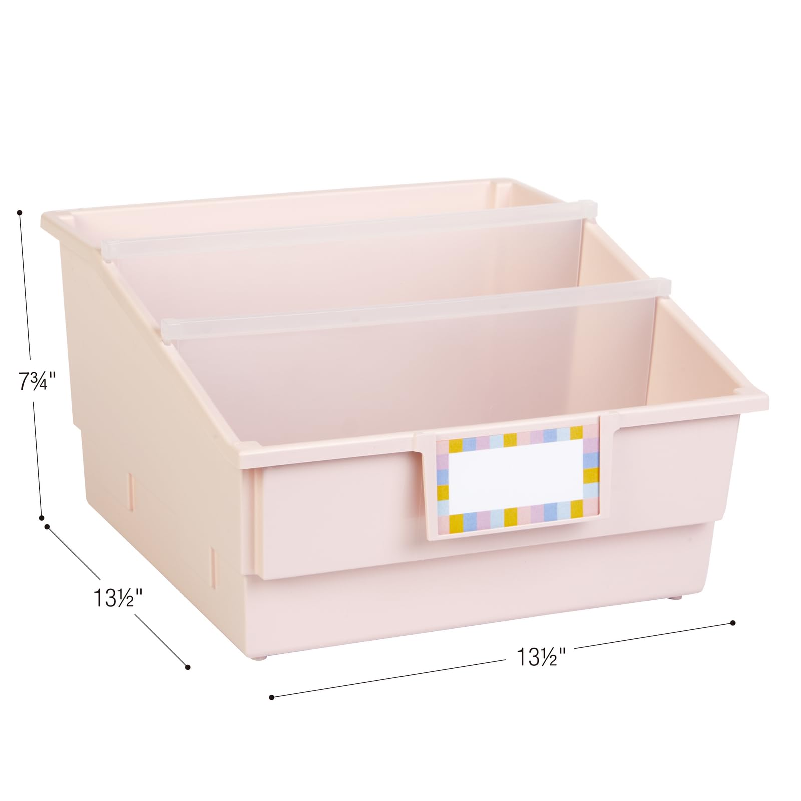 Really Good Stuff Picture Book Classroom Library Bins with Dividers - 6 Pack - Sand | Durable Book Storage for Kids | Perfect for Classroom Organization, Homeschooling & Daycare Centers