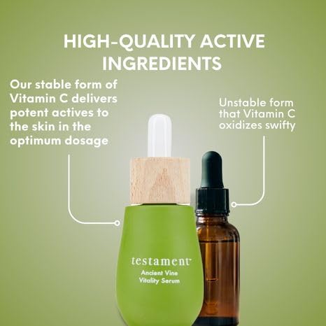 Ancient Vine Vitality Vitamin C Face Oil Serum - Natural Anti-Aging Skincare with Mediterranean Diet Inspired Ingredients for Deep Hydration | 1oz | Perfect for Dry Skin & Nighttime Skincare Routine