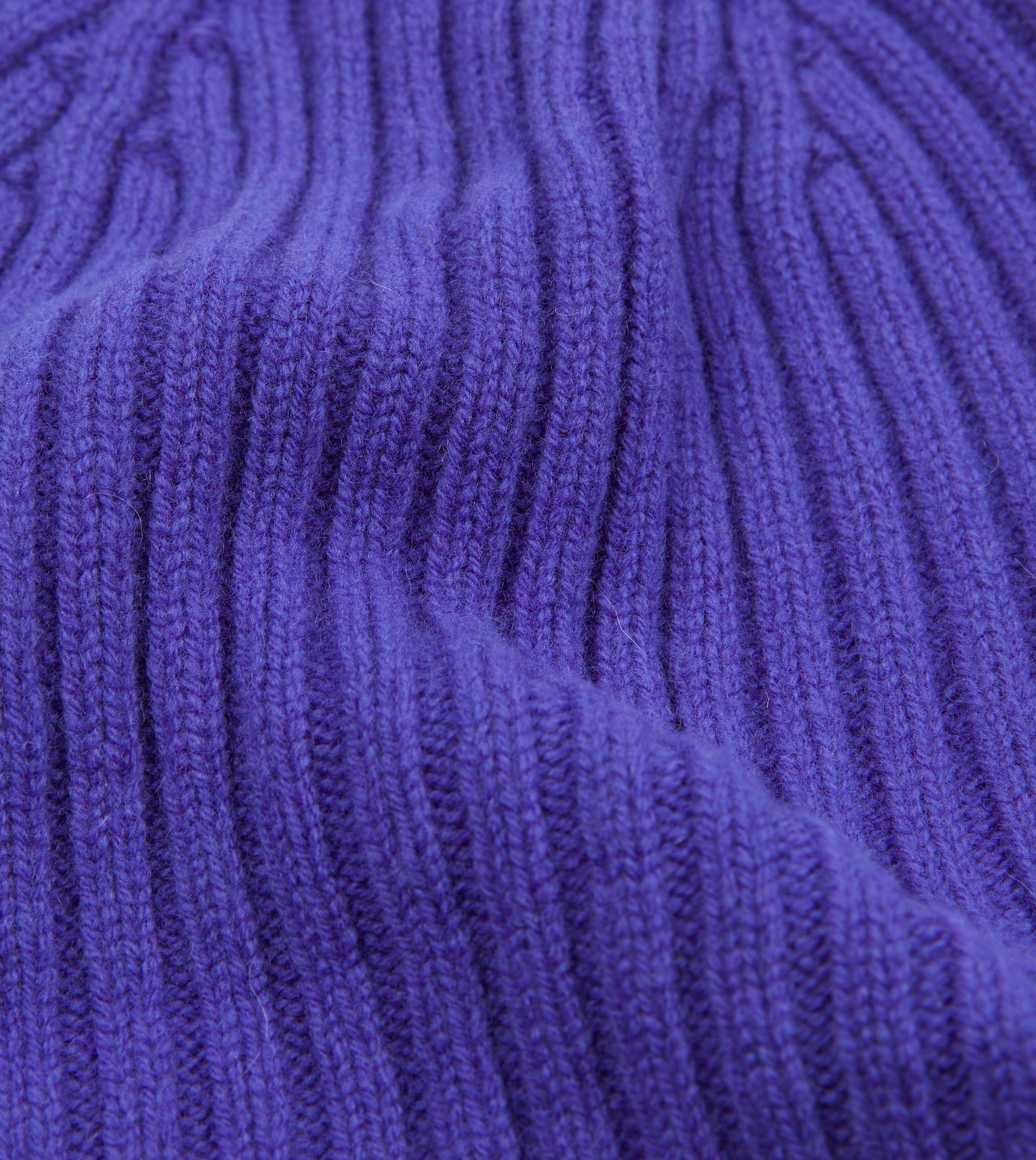 Cozy Purple Lambswool Ribbed Knit Beanie Hat for Women & Men - Winter Warm Fleece Lined Skull Cap for Outdoor Activities, Skiing, Hiking & Casual Wear