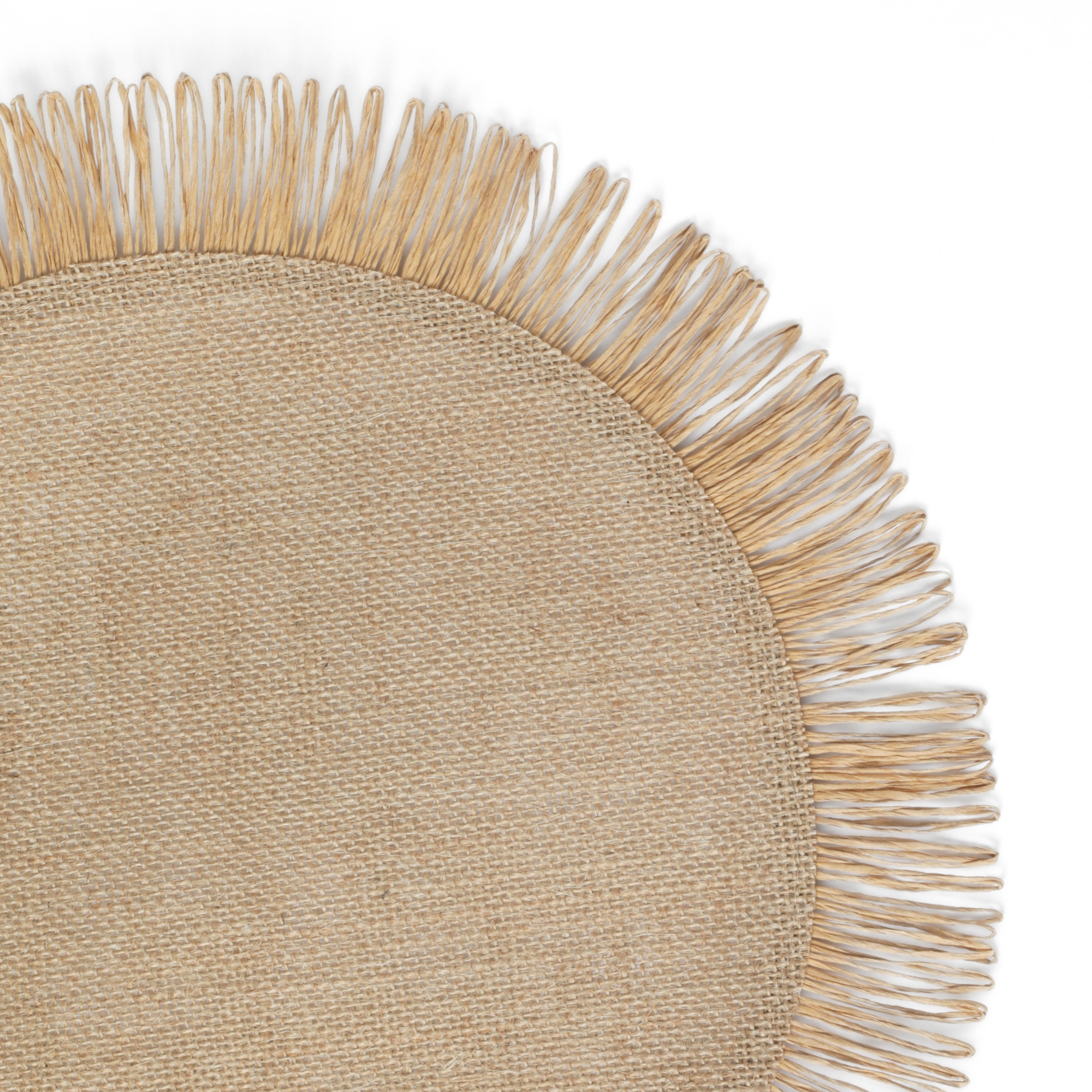 4-Piece Set Fringed Edge Woven Placemats - 15
