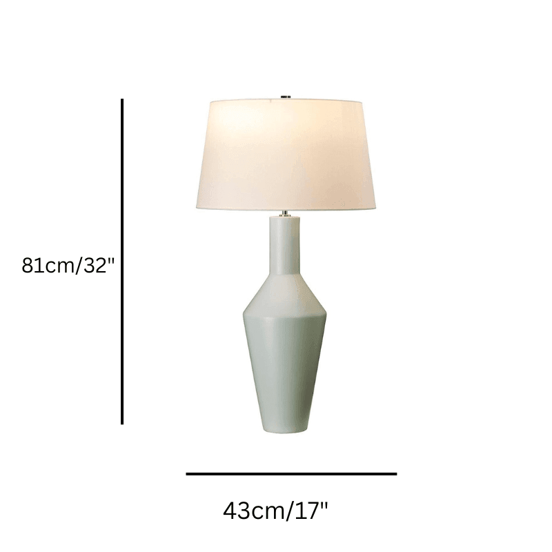 Leyton Green Ceramic Table Lamp - Modern Home Decor for Living Room, Bedroom & Office - Soft Ambient Lighting for Relaxation & Reading