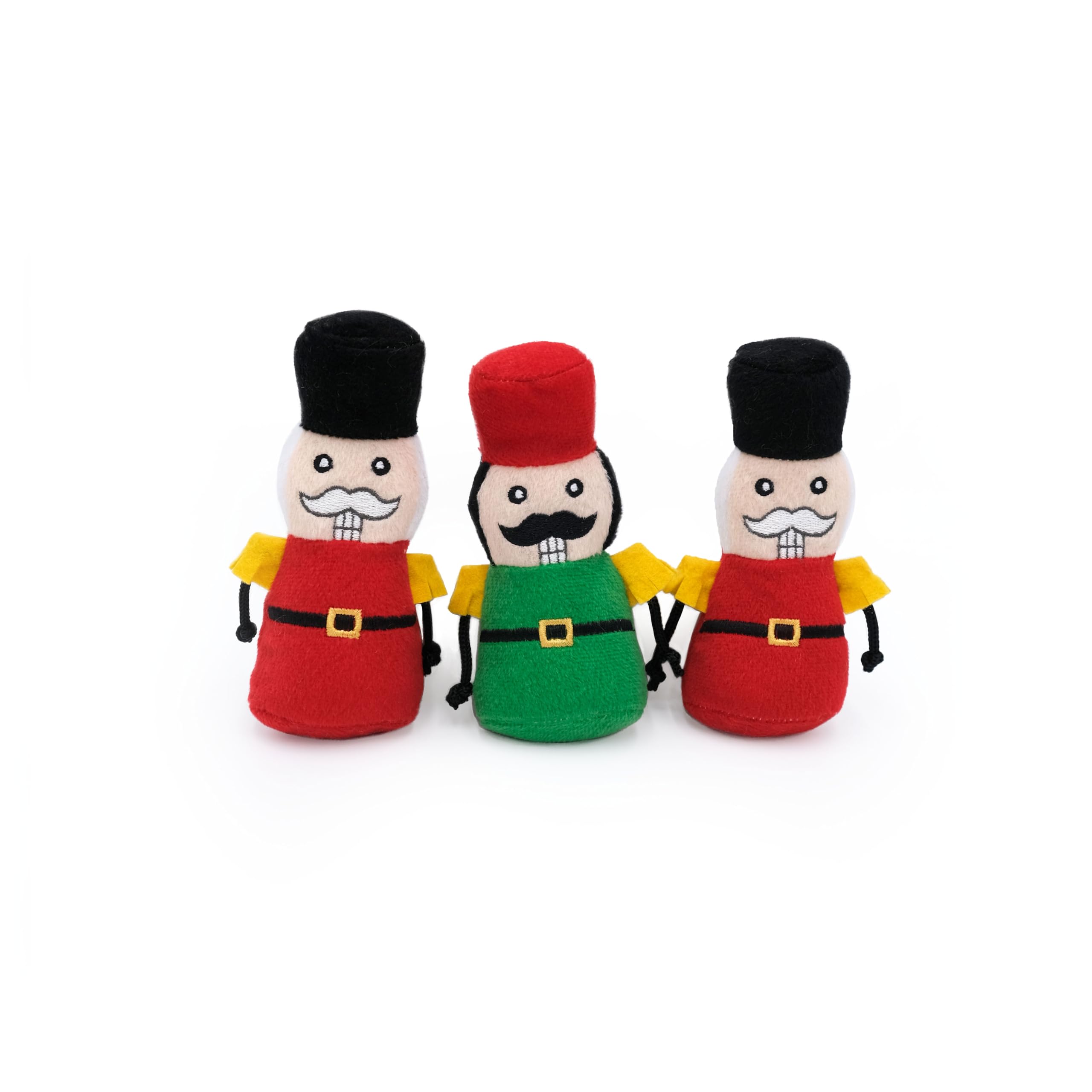 ZippyPaws Christmas Dog Toys 3-Pack - Holiday Plush Squeaky Nutcracker Toys for Small & Medium Dogs & Puppies | Interactive Stuffed Animals for Playtime & Training | Perfect Stocking Stuffer Pet Gifts for Christmas Celebrations
