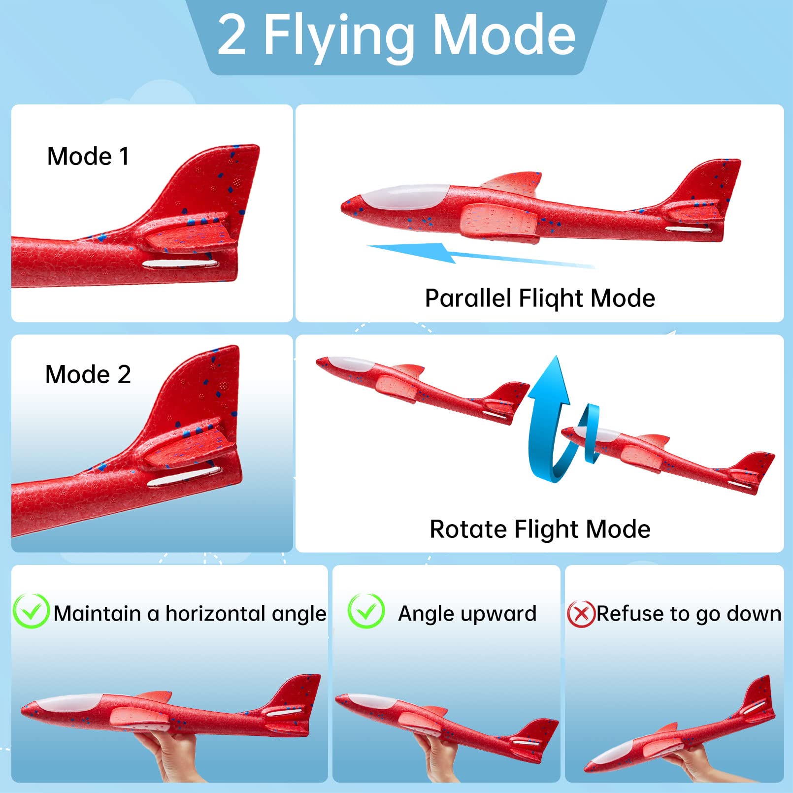 4 Pack LED Light Airplane Toys - 17.5