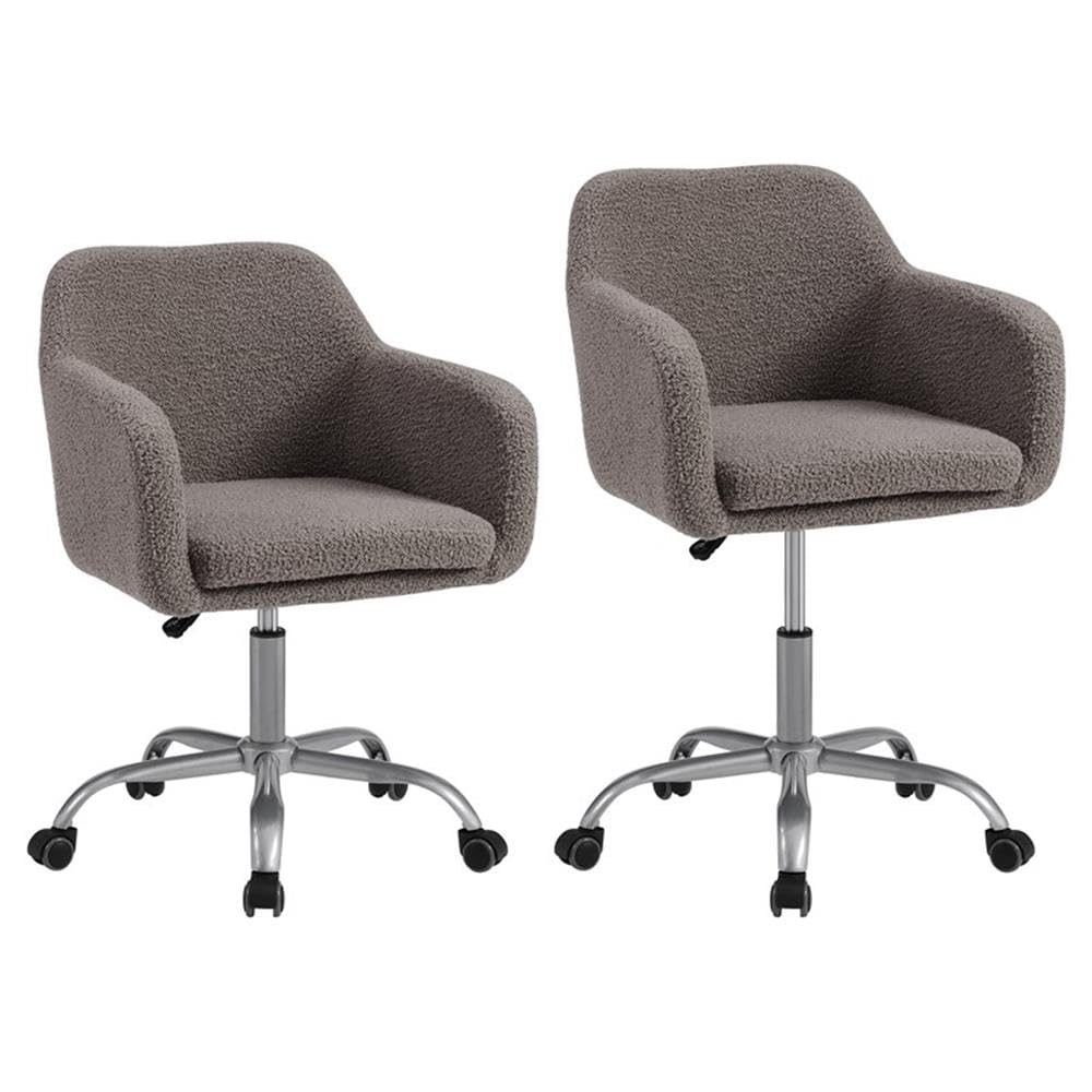 Premium Gray Metal Upholstered Office Chair - Ergonomic Executive Desk Chair for Home & Business Workspaces