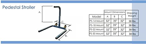 Patterson Fan PS Blue Pedestal Stroller Floor Mount - Convert 14