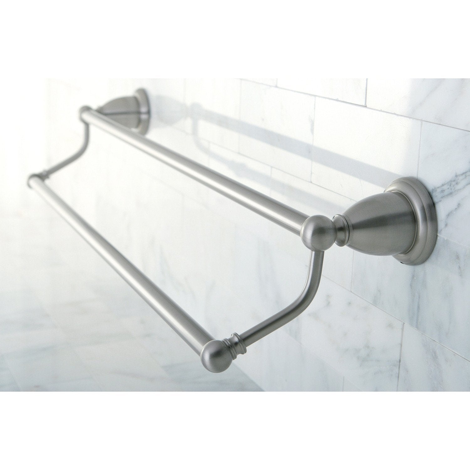 Premium Satin Nickel Double Towel Bar - 24