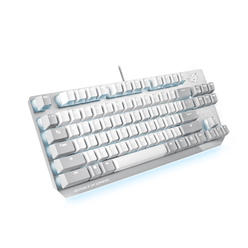 ASUS ROG Strix Scope NX RGB TKL Mechanical Gaming Keyboard - Moonlight White Edition with ROG NX Red Switches | Compact Tenkeyless Design for PC Gaming & Esports