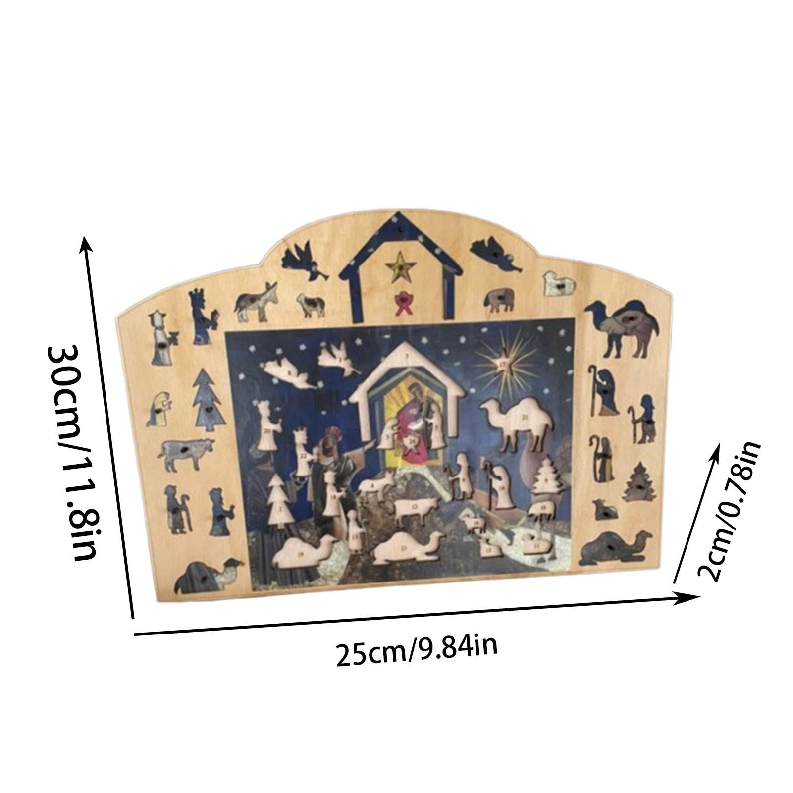 Family Fun Advent Calendar Puzzle - Wooden Christmas Countdown Puzzle for Home Decor | 2024 Nativity Advent Calendar | Perfect for Holiday Decorations, Family Game Nights & Christmas Countdown Activities