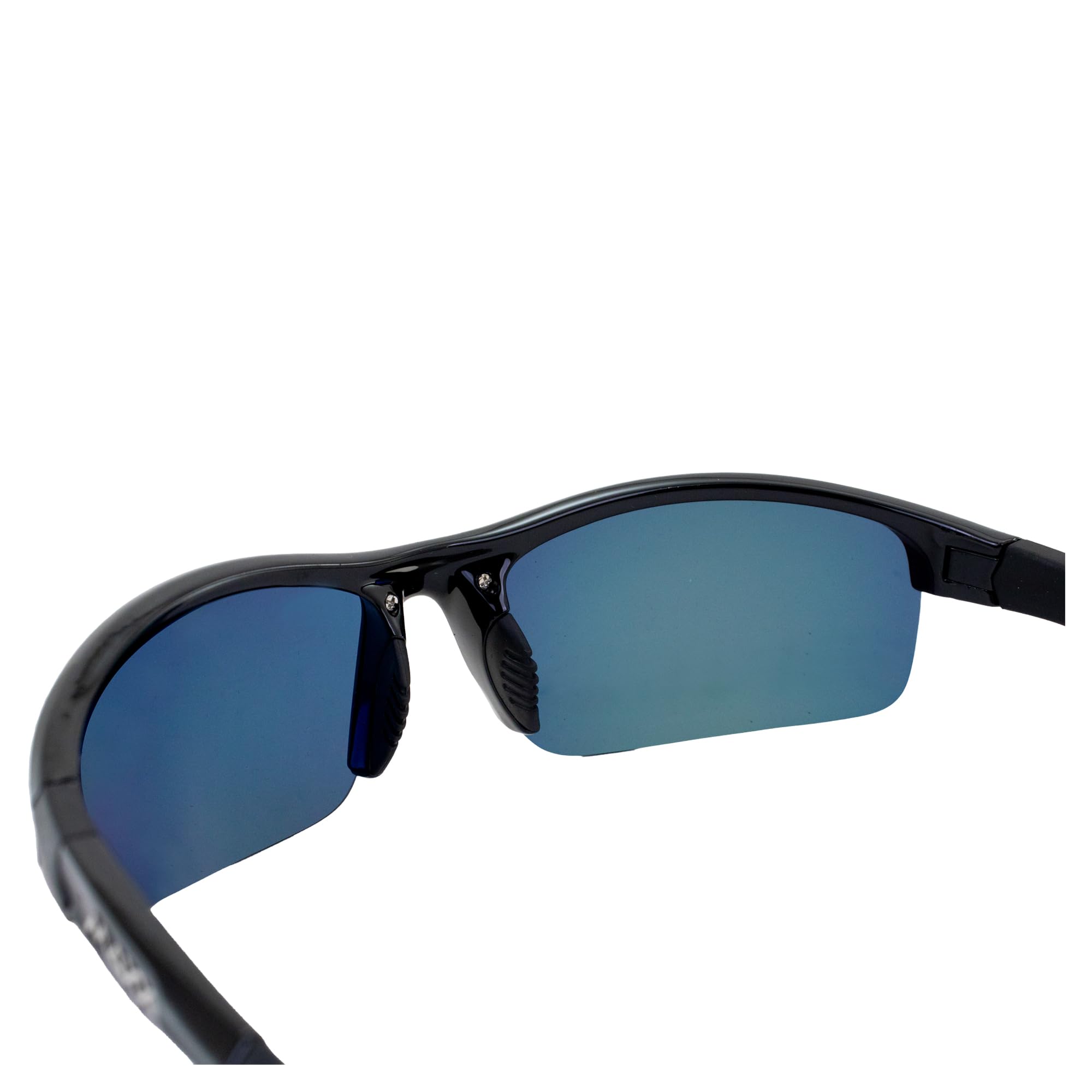 MAXX Switchback Sport Polarized Sunglasses for Golf & Motorcycle Riding - Black Frame with Orange Mirror Lens - UV Protection for Outdoor Sports & Driving