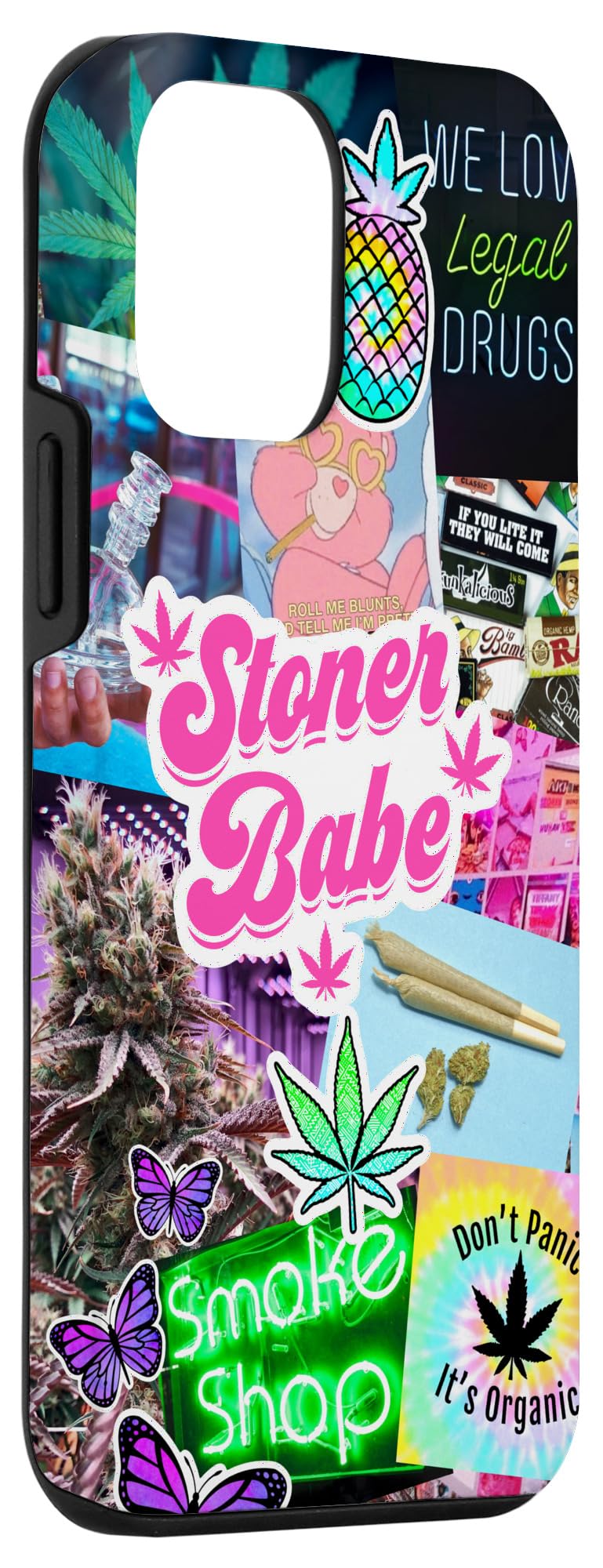 iPhone 12 Mini Cute Girly Stoner Case - Cannabis Leaf & Marijuana 420 Weed Design - Protective Phone Cover for Women - Perfect for Music Festivals & 420 Celebrations