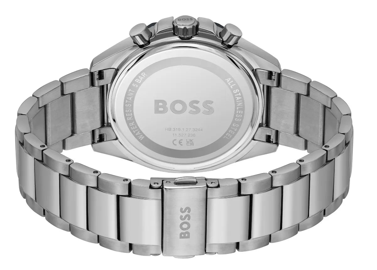 BOSS Men's Chronograph Watch 1514015 - Blue & Silver Dial, Stainless Steel Strap for Business, Casual & Formal Wear