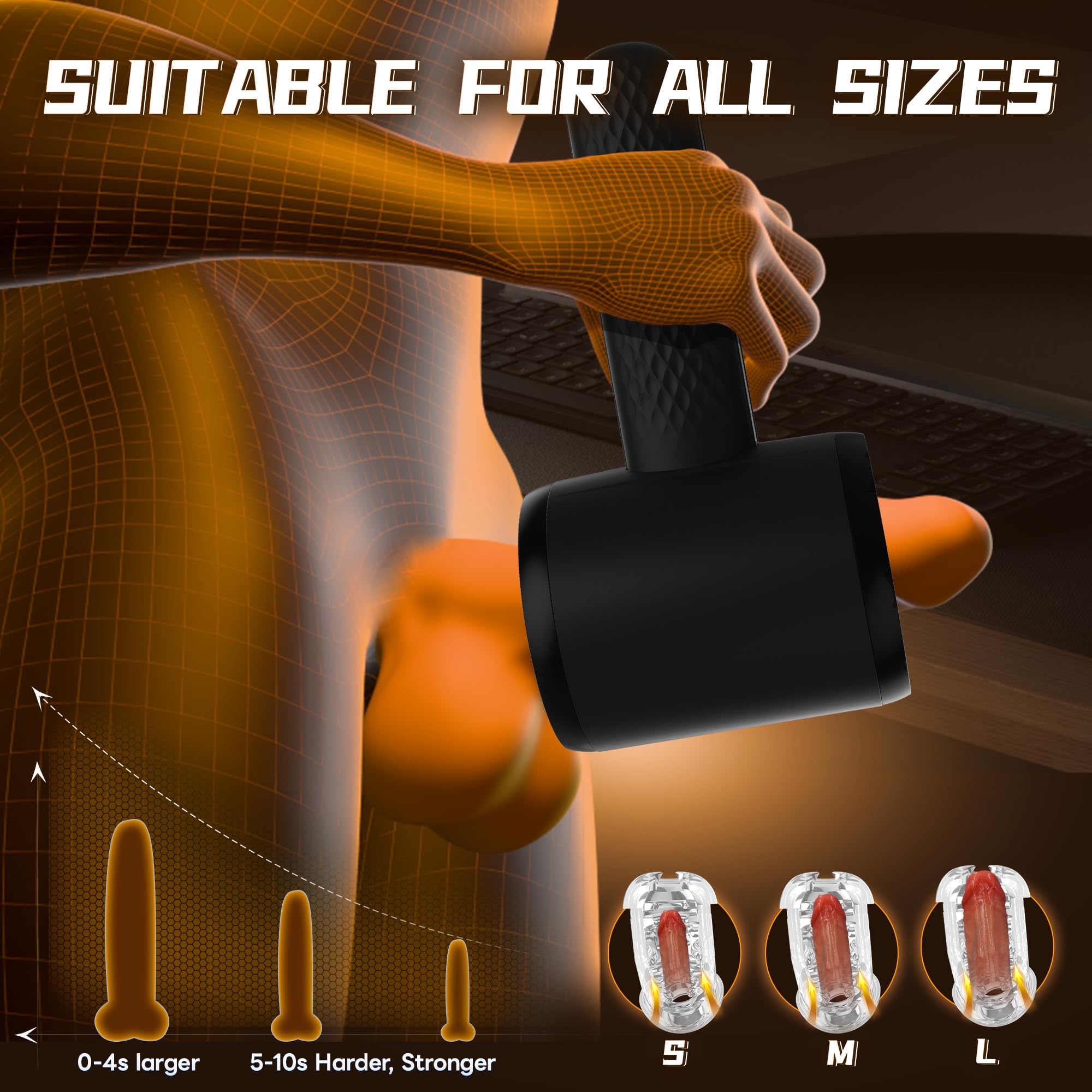 Premium Automatic Male Masturbator - 6 Powerful Thrusting & Vibration Modes Hands-Free Stroker for Ultimate Pleasure | Open-Ended Sex Toy for Men | Perfect for Solo Play, Couples Fun & Discreet Adult Entertainment