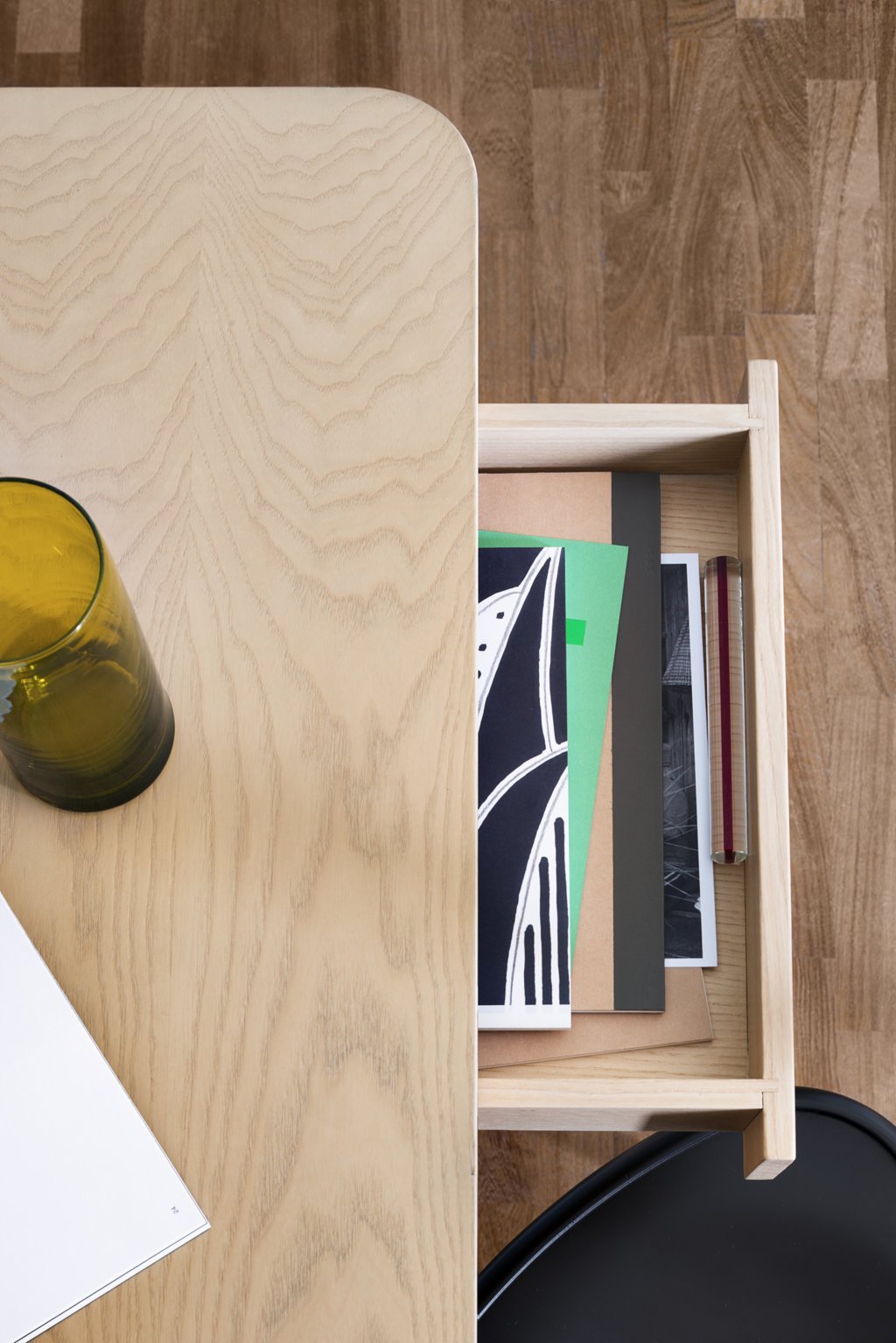 GTV Allegory Bentwood Desk - Modern Wooden Writing Desk for Home Office, Study & Workspace - Stylish & Functional Design for Small Spaces