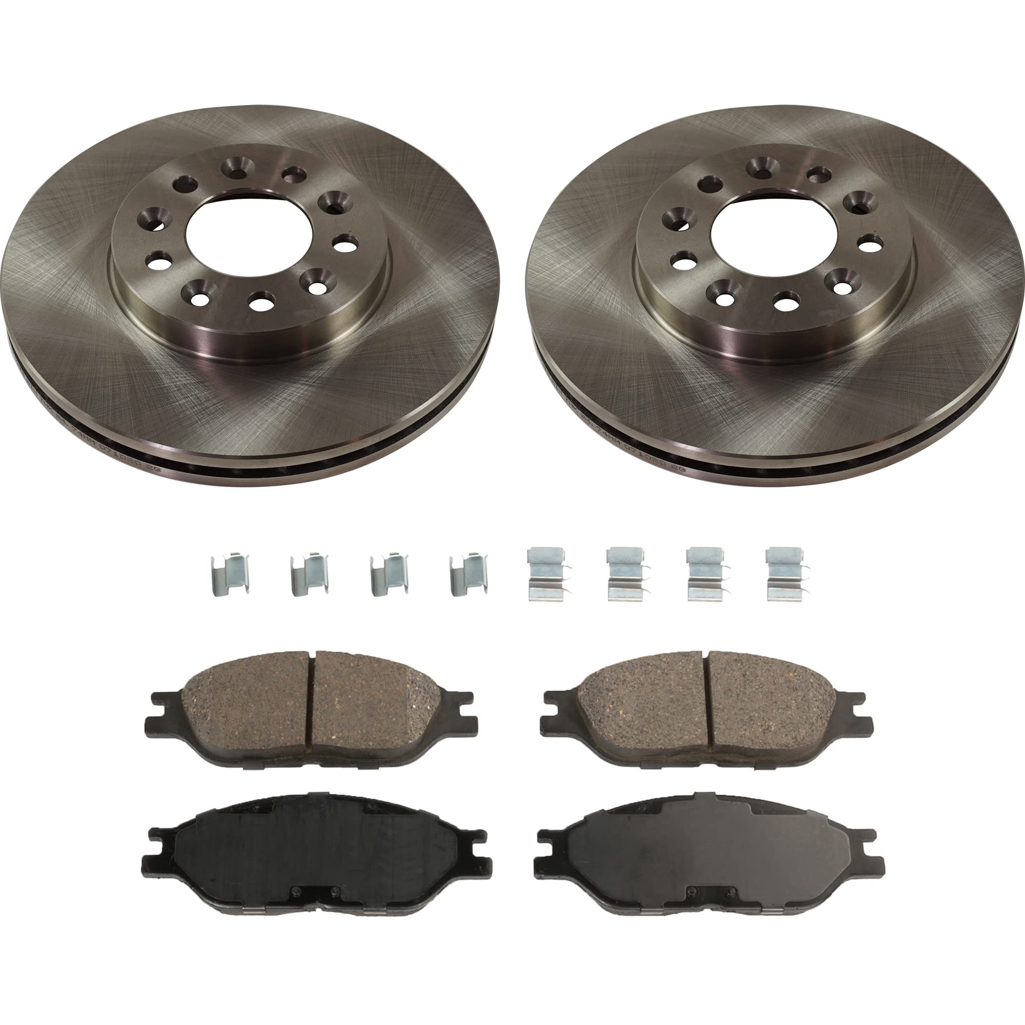 High-Performance Front Brake Disc and Pad Kit - 2-Wheel Set for 1999-2003 Ford Windstar | Ceramic Brake Pads, 5-Lug Cast Iron Rotors | Smooth Stopping Power for Highway & City Driving
