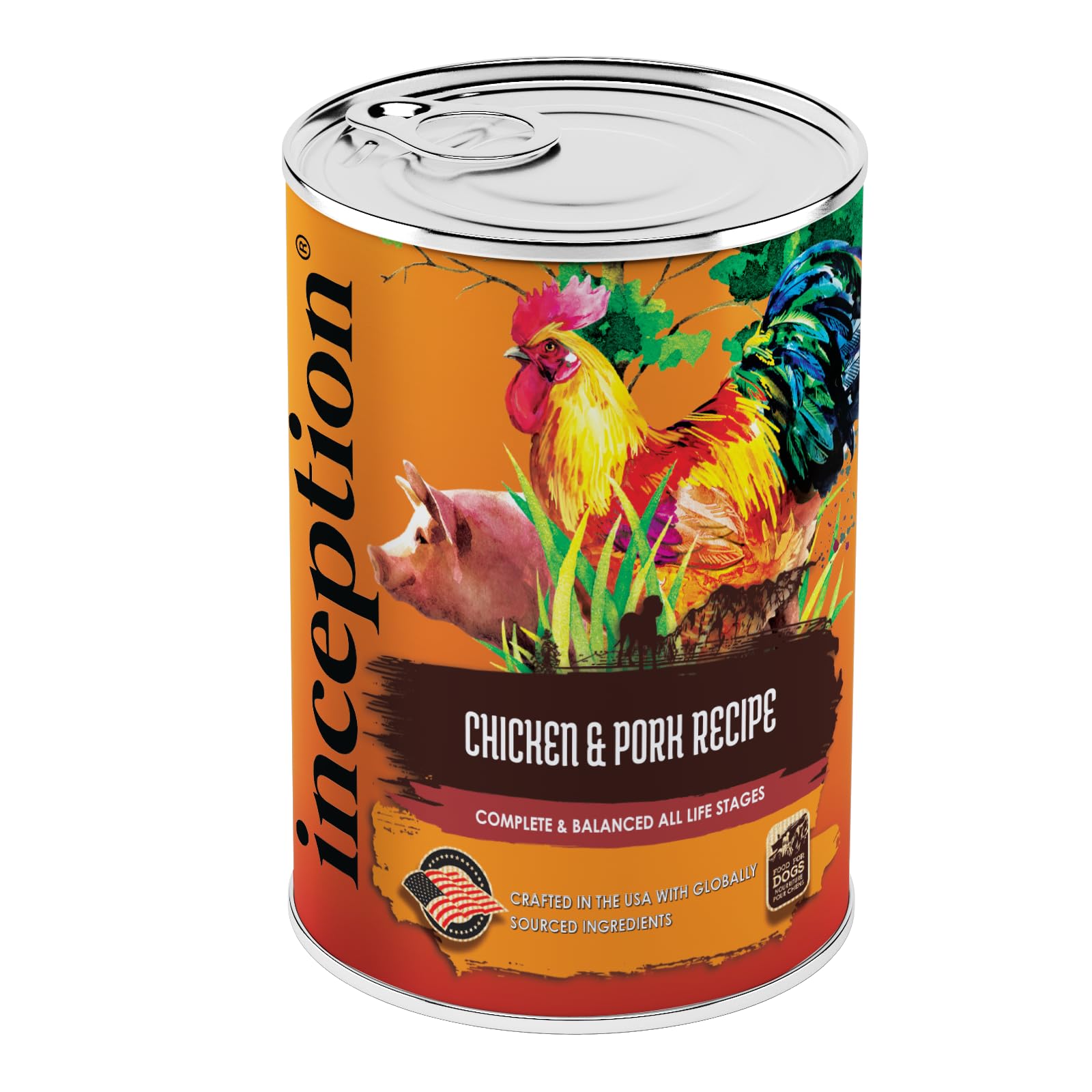 Inception® Wet Dog Food Chicken & Pork Meal Recipe – Grain-Free, Legume-Free, High-Protein Complete & Balanced Wet Food for Dogs – 12 Pack (13oz Cans) – Perfect for Picky Eaters & Sensitive Stomachs