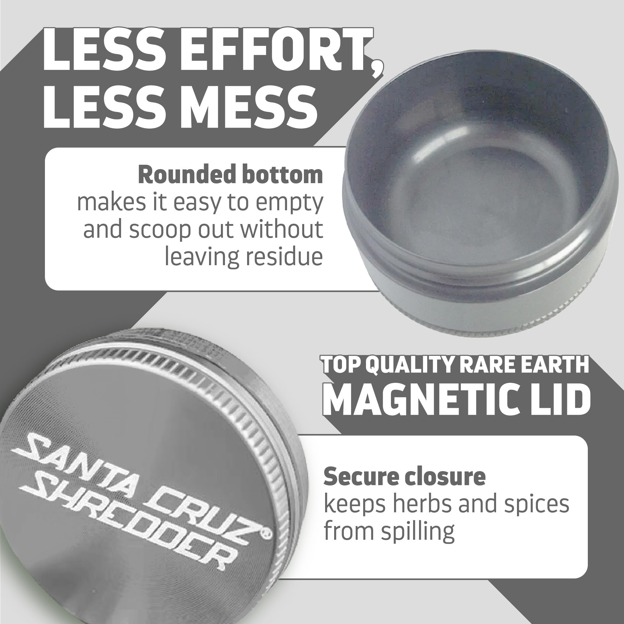 Premium Santa Cruz Shredder 3-Piece Medium Spice Grinder (2 1/8