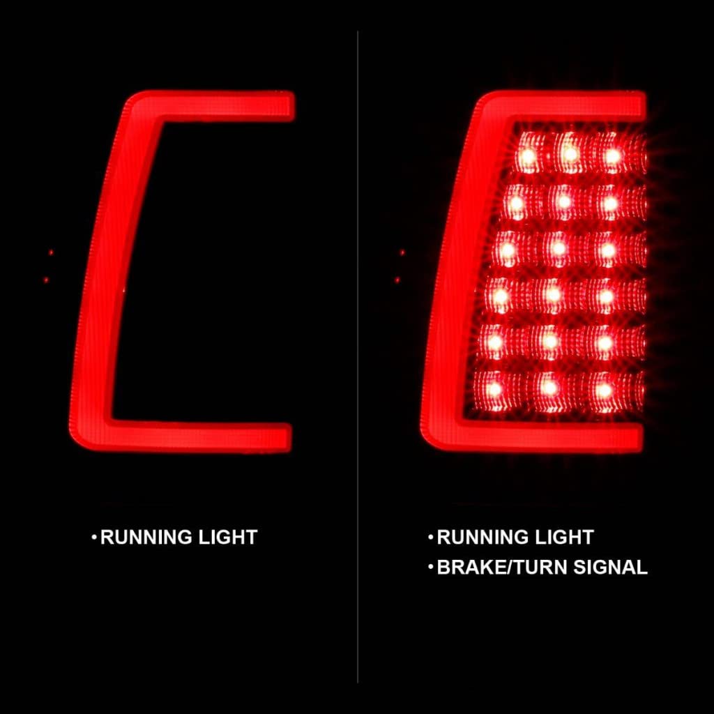 ANZO LED Tail Lights for Chevy Silverado 1500 1999-2002 | Black Plank Style | Part #311330 | Upgrade Your Truck's Rear Lighting for Safety & Style