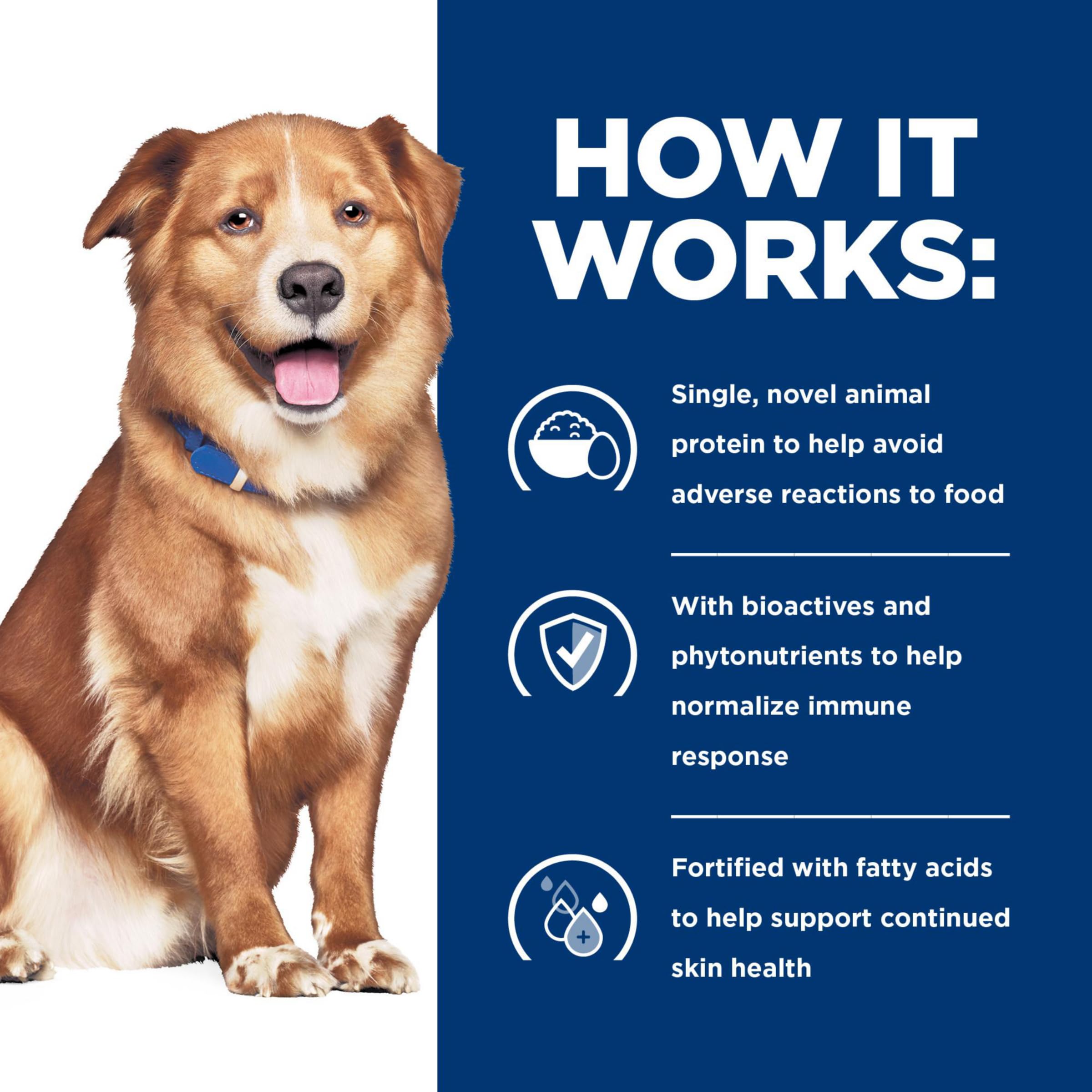 Hill's Prescription Diet Derm Complete Dry Dog Food for Skin & Food Sensitivities - Rice & Egg Recipe Veterinary Diet (24 lb Bag) - Ideal for Dogs with Allergies, Itchy Skin & Digestive Issues