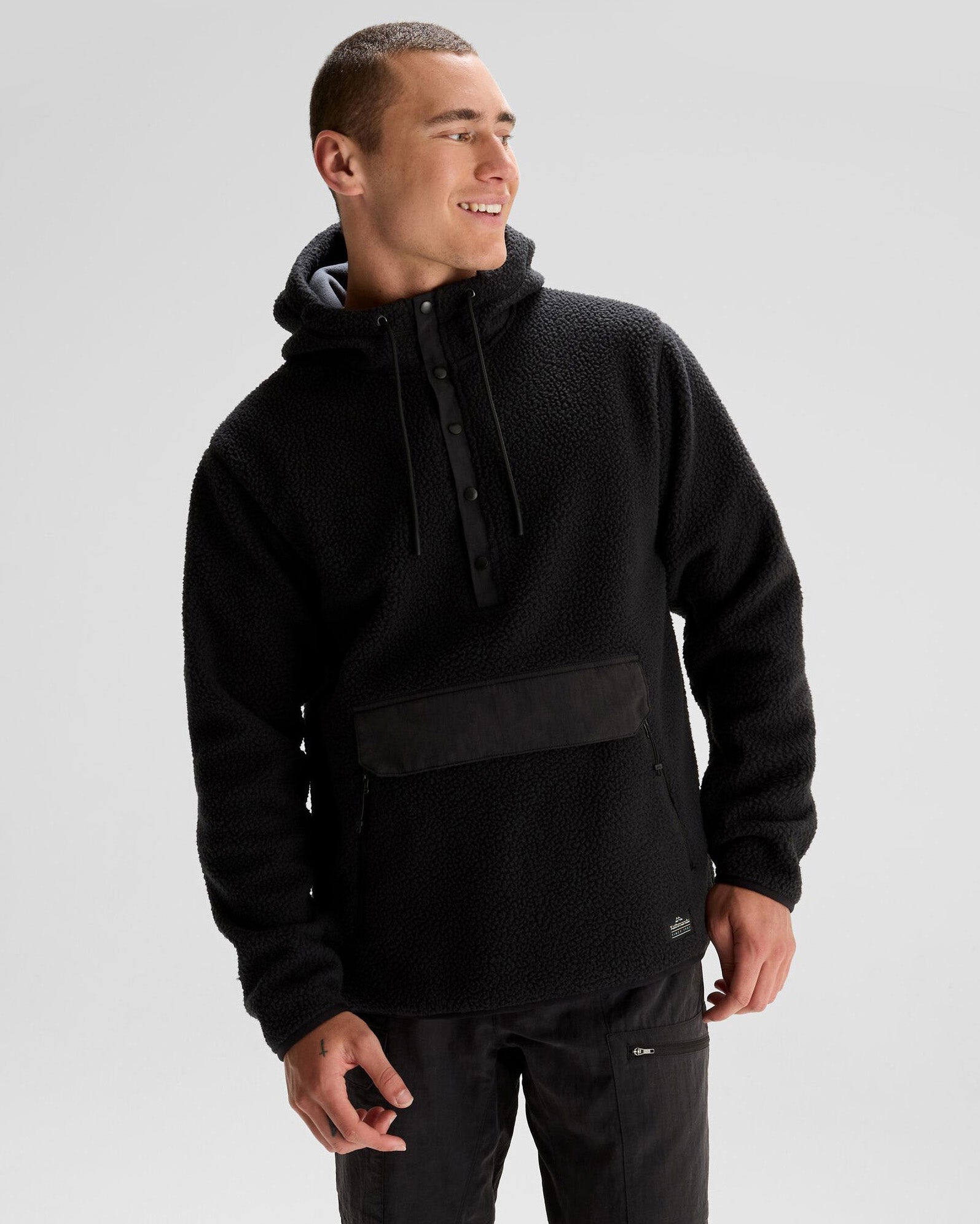 Men's Co Z High Pile Hooded Pullover Sweatshirt - Soft Fleece Lined Winter Hoodie for Men - Black - Perfect for Outdoor Activities, Gym & Casual Wear