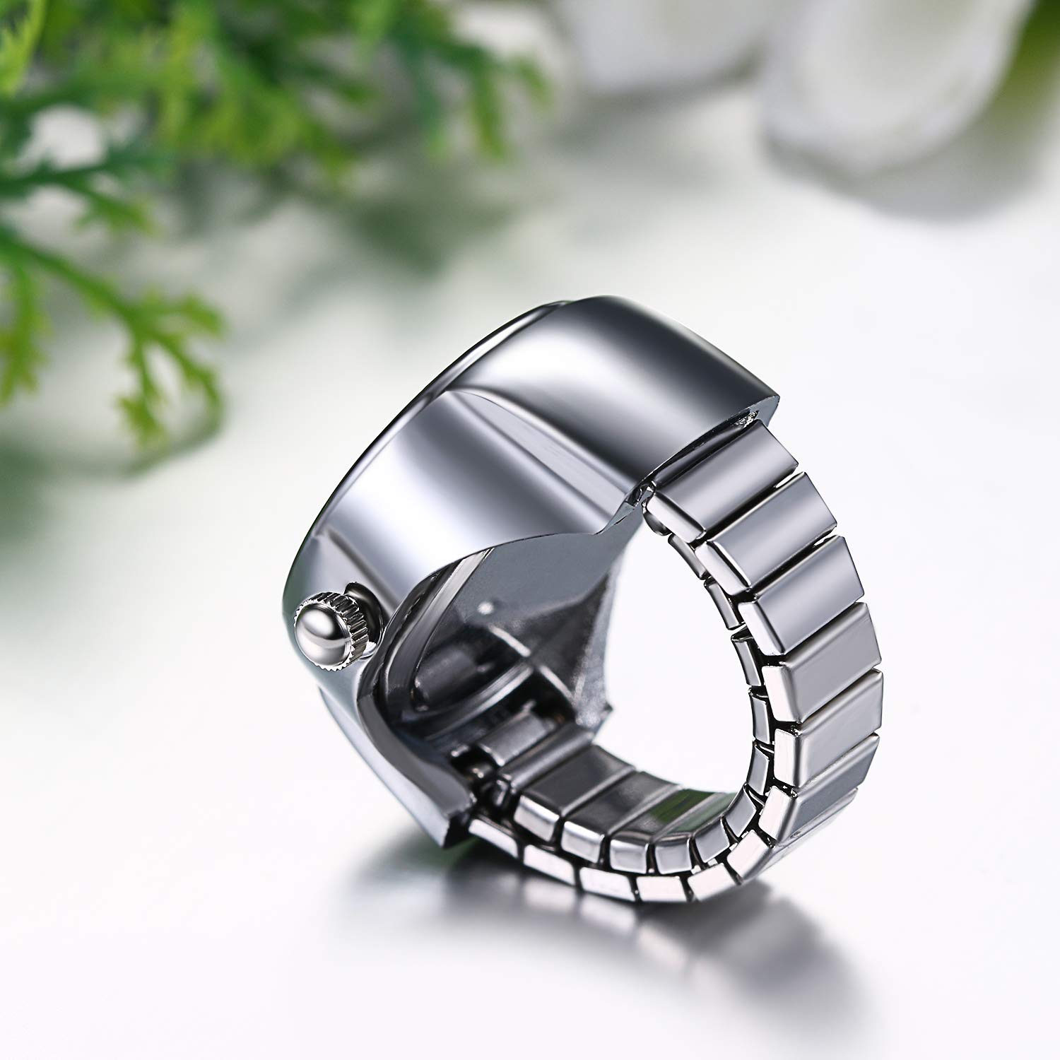 Stylish Unisex Elastic Finger Ring Watch - Round Quartz Timepiece for Men & Women - Perfect for Parties, Gifts, and Fashion Accessories