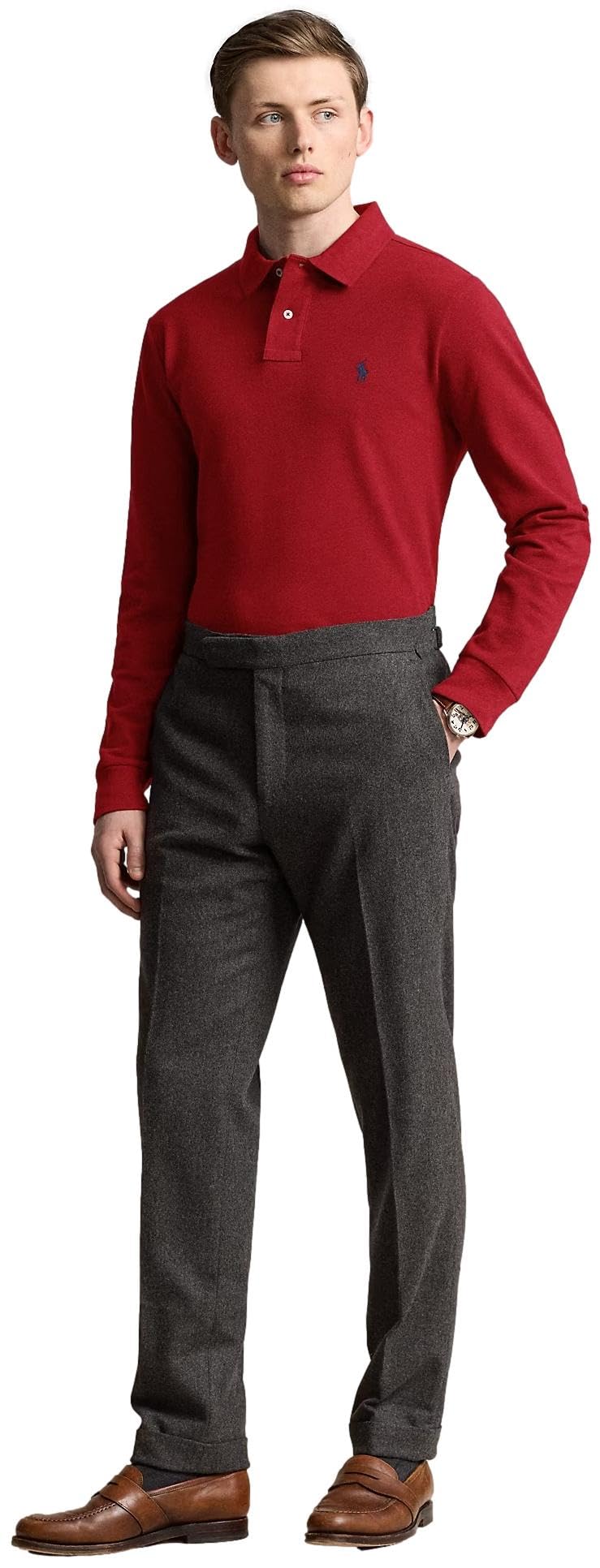 Ralph Lauren Classic Fit Long Sleeve Polo Shirt for Men - Soft Cotton Comfort - Perfect for Business Casual, Golf & Everyday Wear