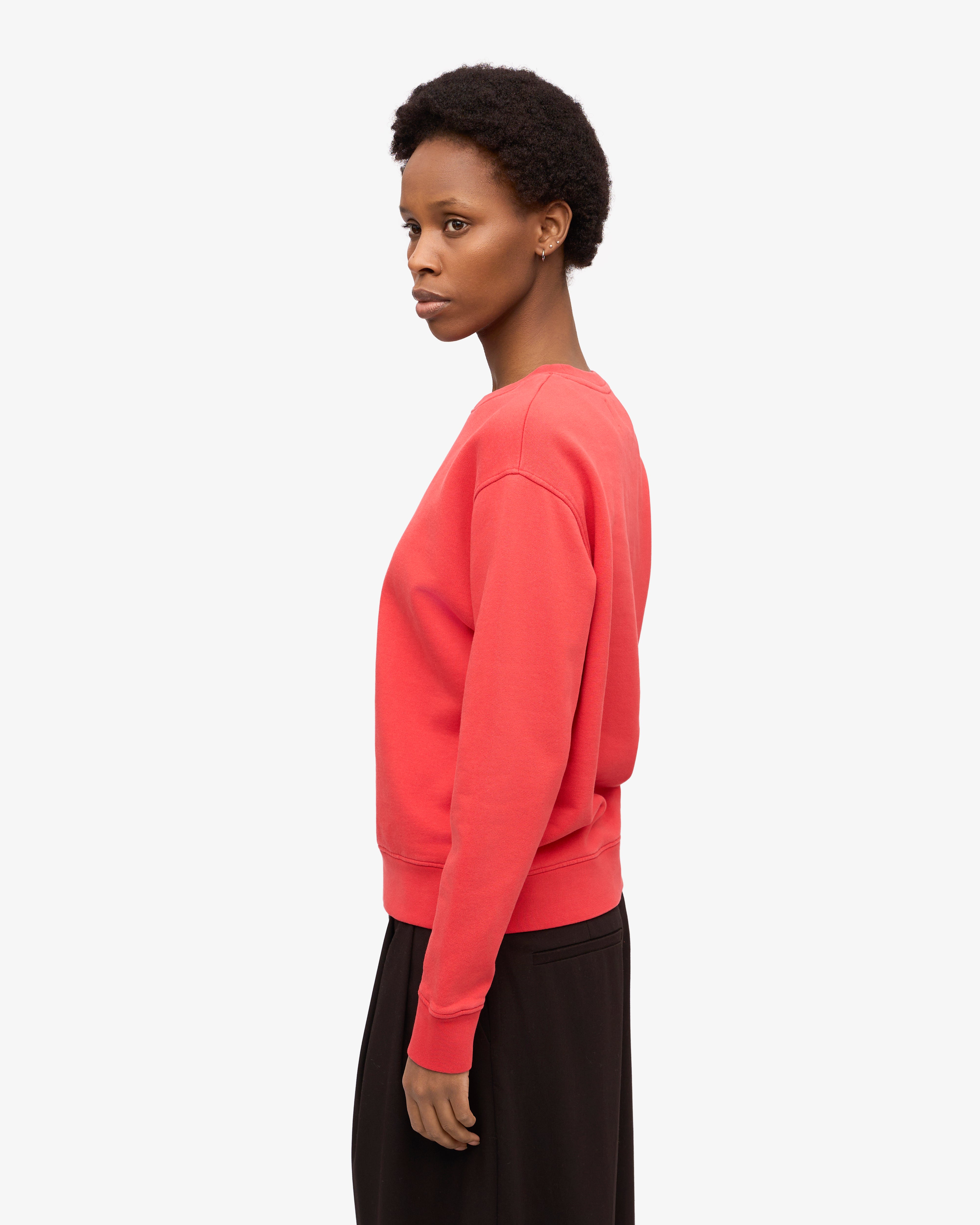 Organic Cotton Women's Classic Crew Neck T-Shirt - Red Tangerine Color for Casual Wear & Everyday Comfort