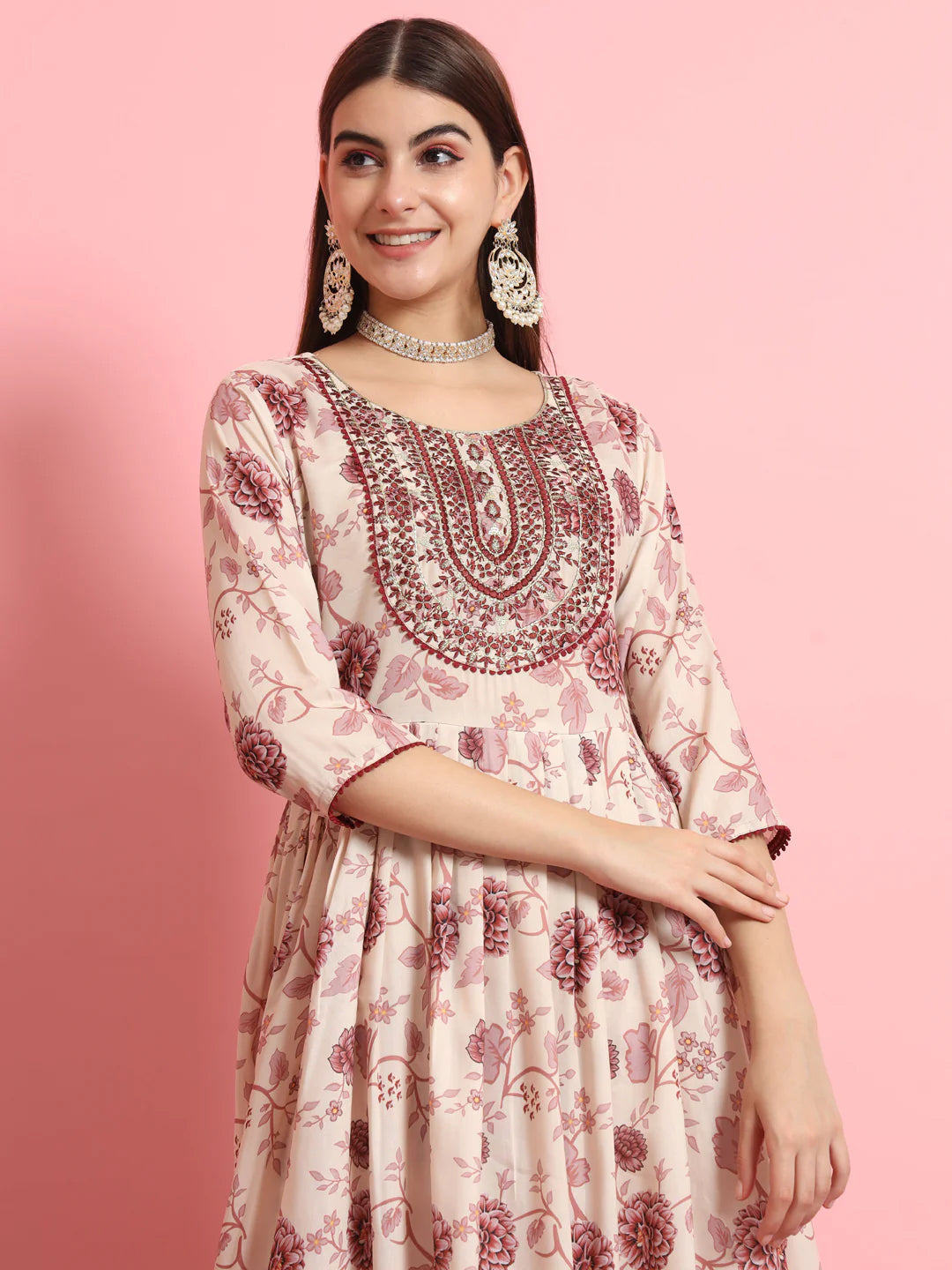 Premium Beige Embroidered Pant Suit for Women - Elegant Designer Ready-to-Wear Outfit for Weddings, Parties & Formal Events