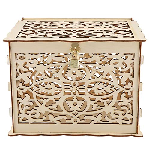 Vintage Style Wedding Gift Box with Lock - Elegant DIY Card Holder for Greetings & Gifts - Perfect for Bridal Showers, Anniversary Celebrations & Special Occasions