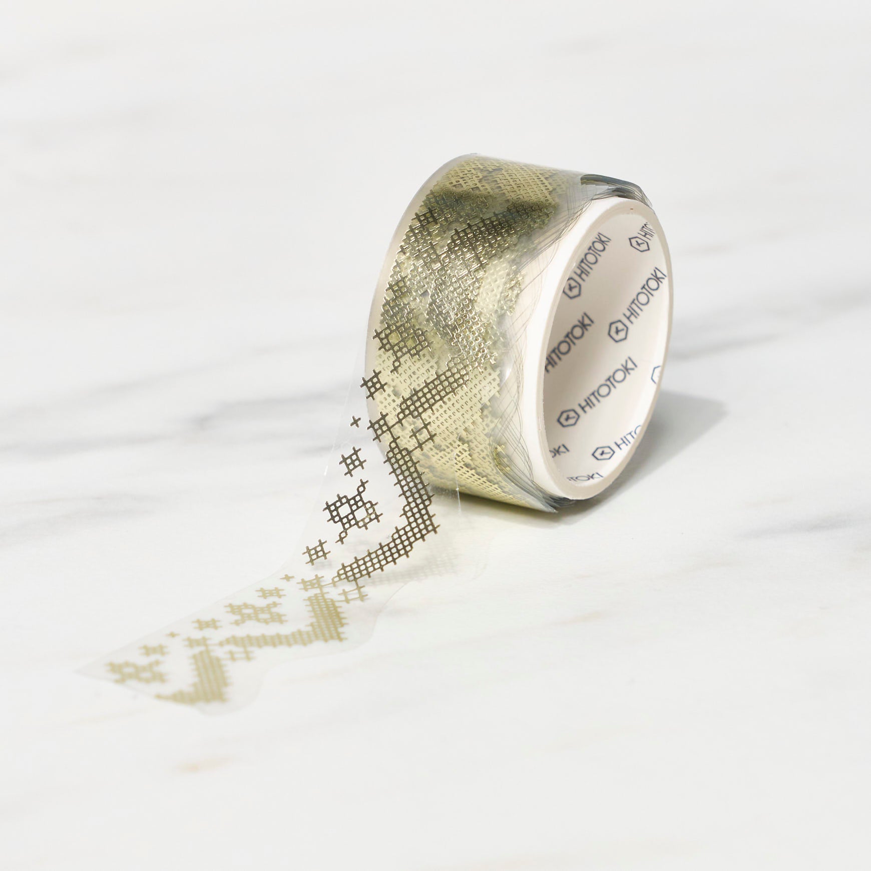 KING JIM SODA 5th Edition White Gold Foil X-Cut Masking Tape - Perfect for Scrapbooking, Gift Wrapping & DIY Crafts
