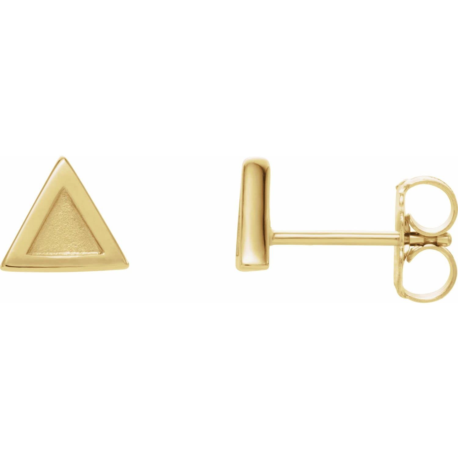 14K Gold, Sterling Silver, or Platinum Petite Triangle Stud Earrings for Women – Elegant Fine Jewelry for Everyday Wear, Gifts, and Special Occasions