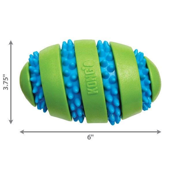 KONG Squeezz Goomz Football Dog Toy - Durable Chew Toy for Medium & Large Dogs - Interactive Fetch & Tug of War Play - Perfect for Outdoor & Indoor Playtime