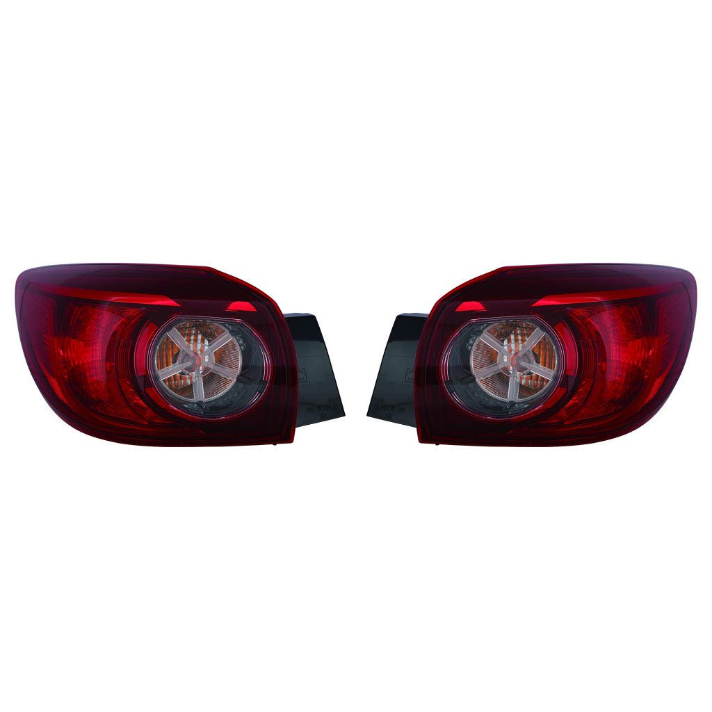 2014-2018 Mazda 3 Tail Light Assembly Pair - CAPA Certified Replacement for Hatchback Models (MA2805115, MA2804115, BHP151160C, BHP151150C) | Driver & Passenger Side | Perfect for Night Driving & Enhanced Vehicle Safety