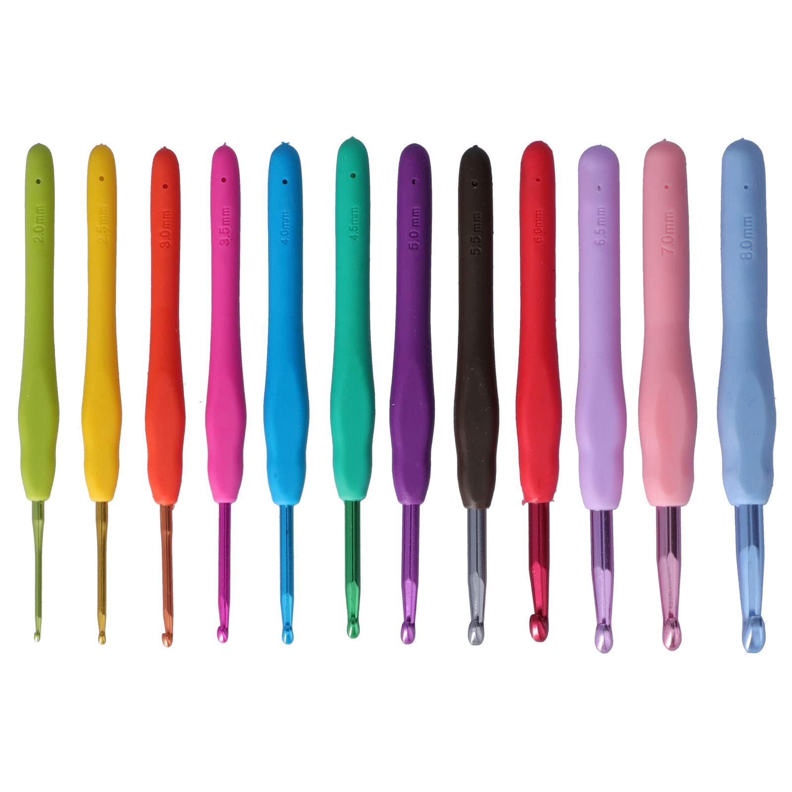 12Pcs Bearded Crochet Hooks Set - Ergonomic Knitting Needles for Yarn Crafts, DIY Projects | Perfect for Amigurumi, Blankets & Scarves Making