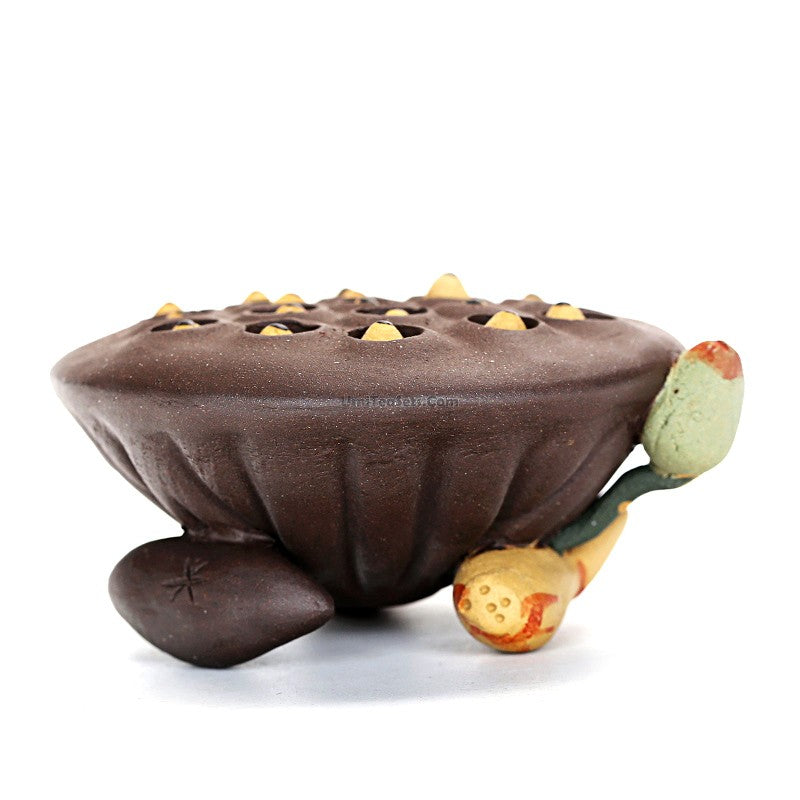 Yixing Clay Lotus Seedpod Water Spray Tea Pet - Handmade Ceramic Tea Companion for Gongfu Tea Ceremony, Perfect Gift for Tea Lovers (Use for Tea Ceremony Decoration & Good Luck Charm)
