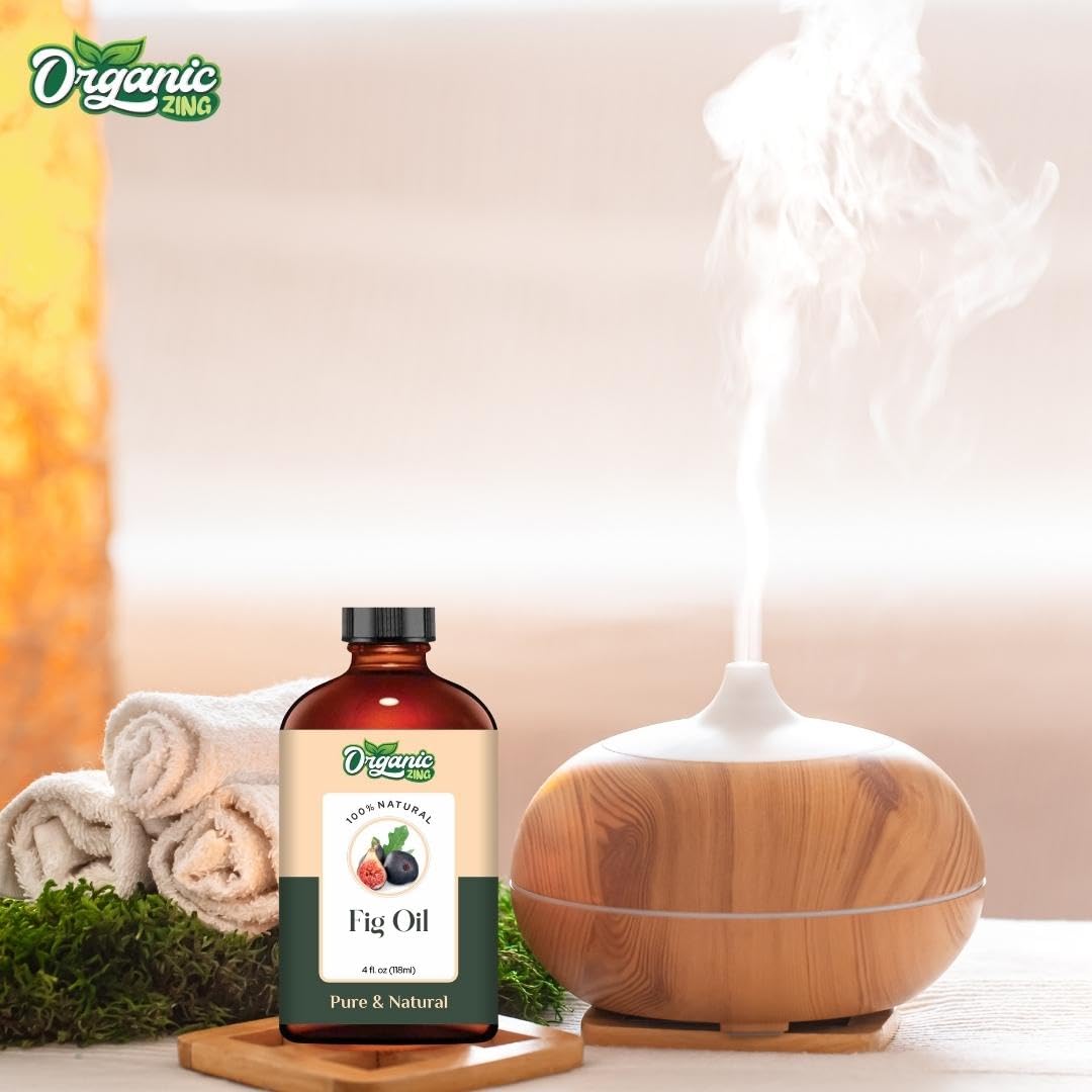 Organic Zing Fig (Ficus carica) Oil - 100% Pure Natural Carrier Oil for Skin Care, Hair Growth & Aromatherapy | Moisturizing, Anti-Aging & Diffuser Use | 3.99 fl oz (118ml) | Perfect for DIY Beauty Recipes & Relaxation Therapy