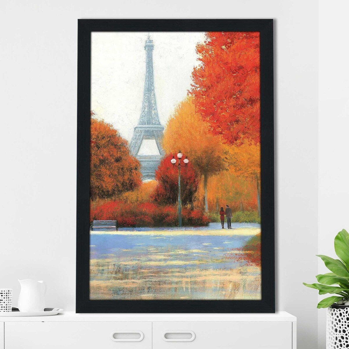 Autumn in Paris Couple Print Acrylic Wall Art - Romantic Home Decor for Living Room, Bedroom & Office