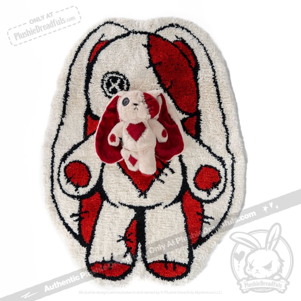 Soft Plush Love Rabbit Rug - Cozy Kids Room Decor, Nursery Floor Mat, Playroom Carpet for Girls & Boys | Perfect for Bedroom, Living Room, and Play Areas