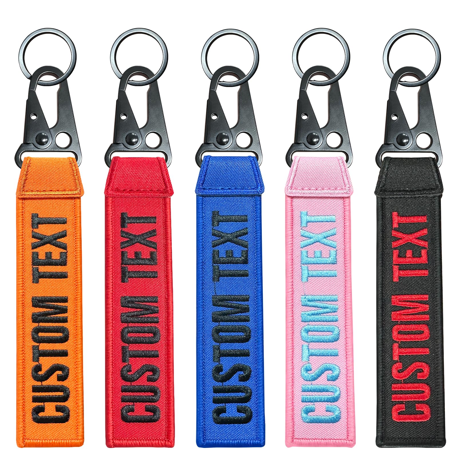 Custom Double Sided Embroidered Luggage Tags & Keychains - Personalized Keyring for Backpacks, Cars, Bikers & Motorcycle Enthusiasts - Perfect for Travel, Gifts & Everyday Use