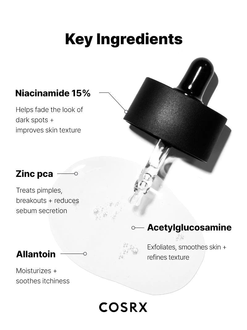 COSRX The Niacinamide 15 Serum 20ml - Brightening & Hydrating Face Serum for Dark Spots & Pores - Perfect for Daily Skincare Routine & Acne-Prone Skin