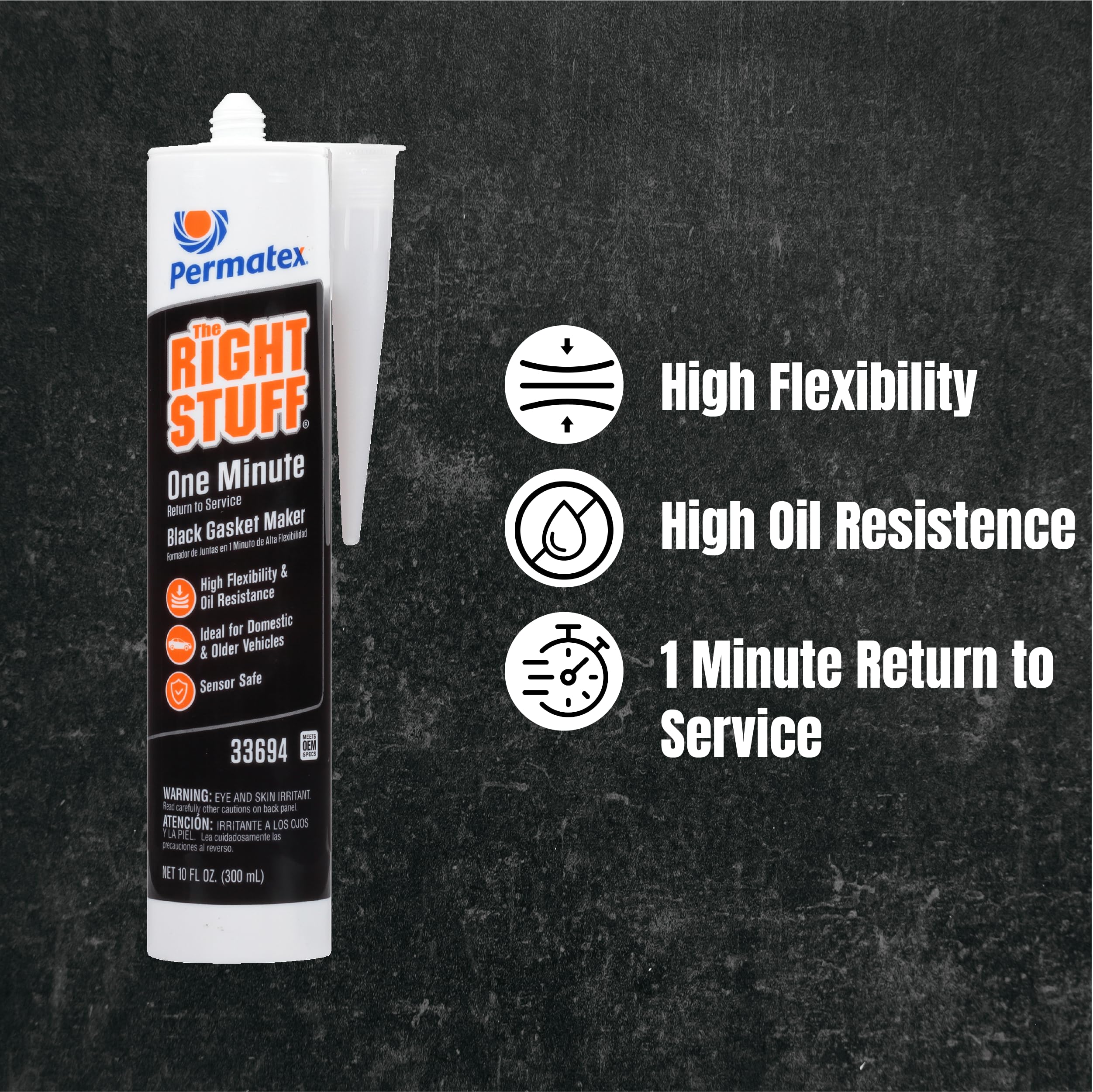 Permatex The Right Stuff Gasket Maker - 10.10 oz (230-33694) High Performance Sealant for Automotive, Marine & Industrial Use - 2 Pack - Perfect for Engine Gaskets, Oil Pans & Transmission Repairs