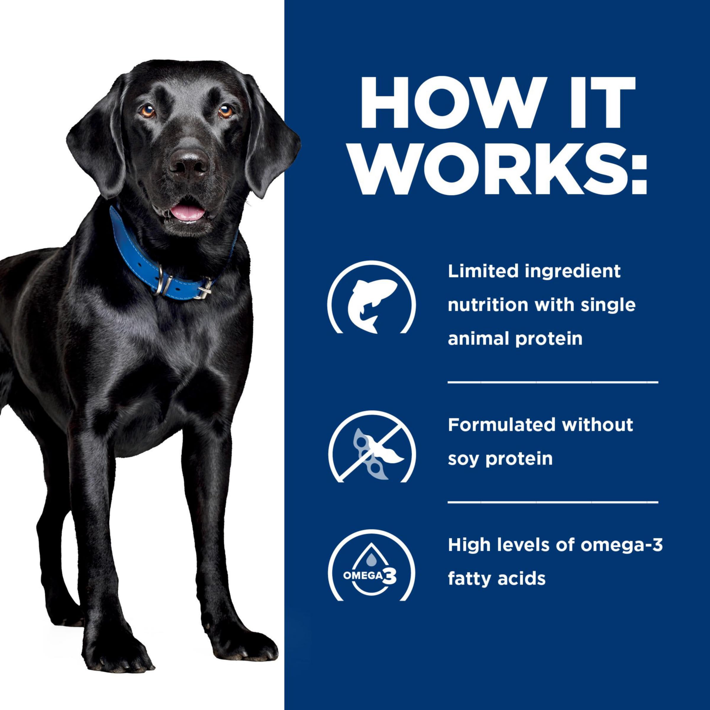 Hill's Prescription Diet d/d Skin & Food Sensitivities Potato & Salmon Dry Dog Food - Veterinary Recommended Diet for Allergies & Sensitive Skin - 17.6 lb Bag - Perfect for Dogs with Dermatitis, Itching & Digestive Issues