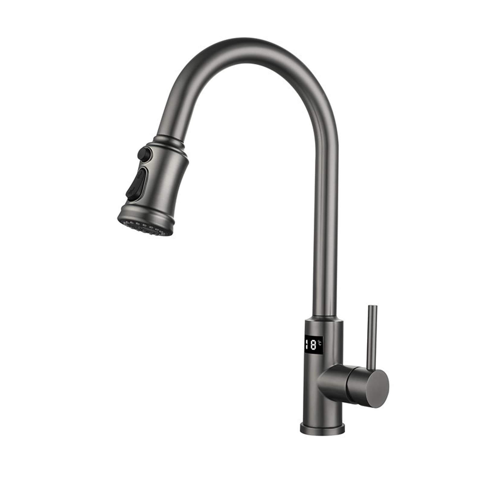 Smart LED Digital Display Touch Kitchen Faucet with Pull Down Sprayer - Single Handle Stainless Steel Sink Faucet for Modern Kitchens | Perfect for Cooking, Washing Dishes & Home Renovation