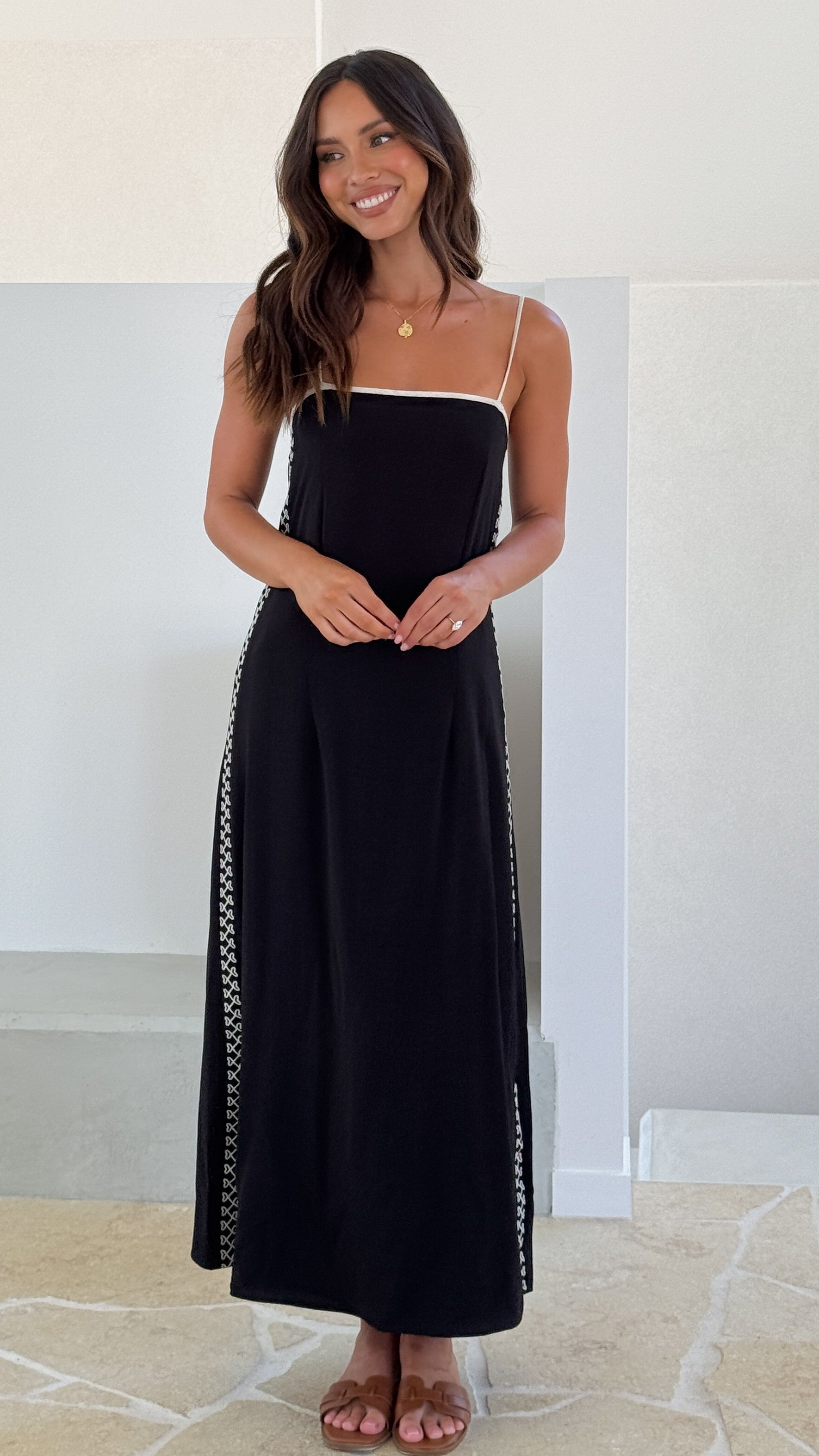 Aisha Maxi Dress for Women - Elegant Black Long Flowy Dress for Summer, Beach, Party & Evening Wear