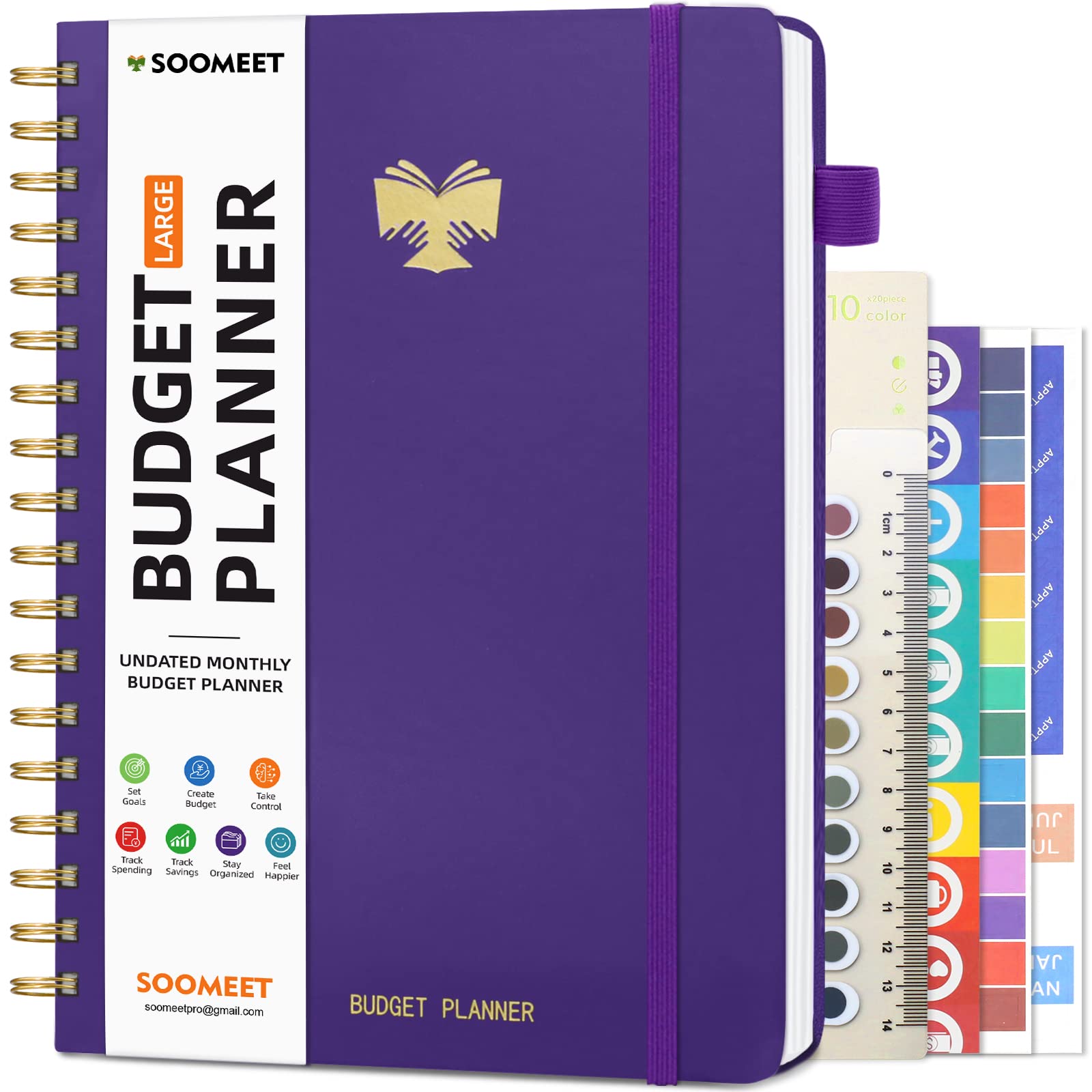 Budget Planner Notebook - Monthly Bill Organizer with Pockets | Undated Financial Planner with Expense Tracker | Money Management Journal for Savings & Budget Control | 7