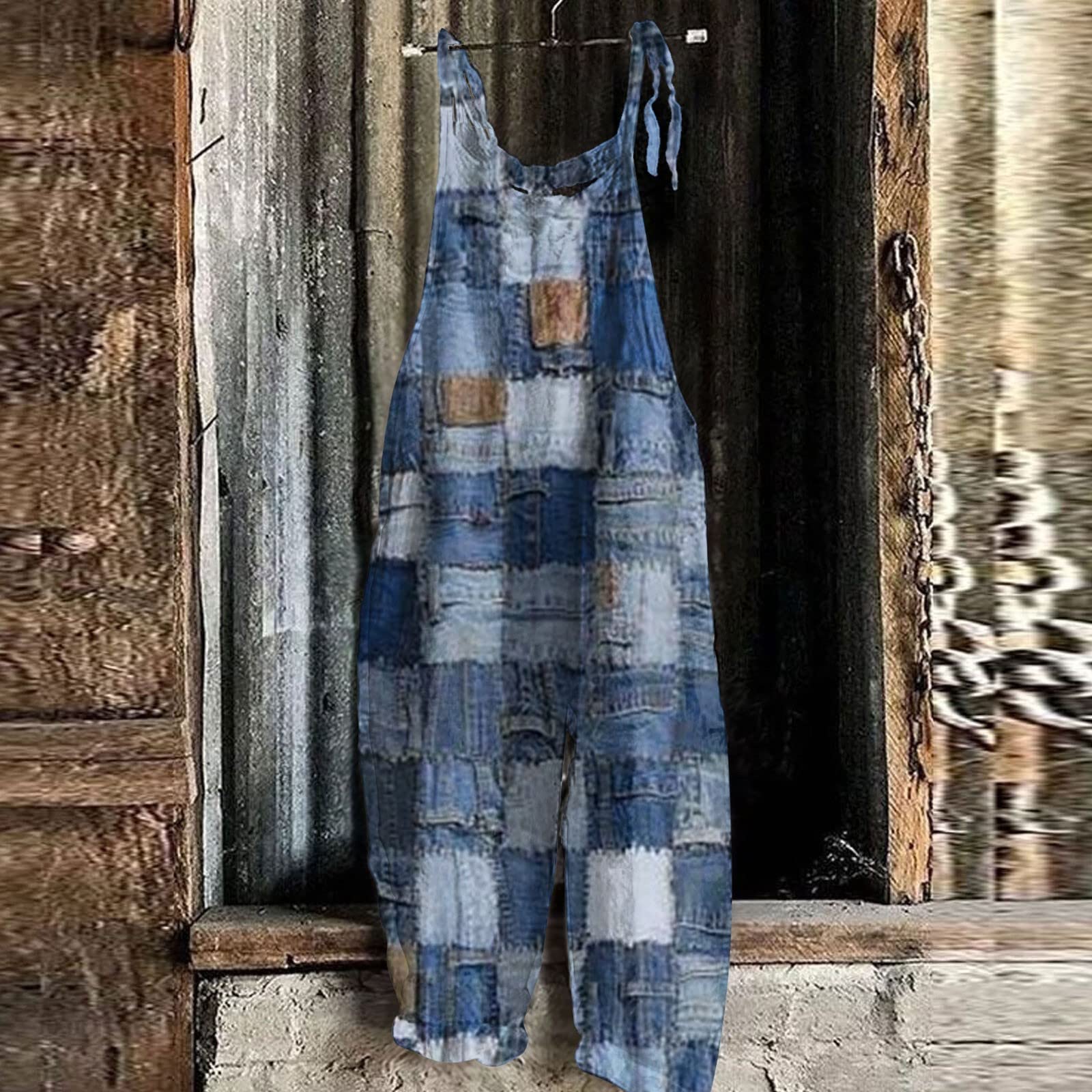 YUTANRAL Women's Floral Print Sleeveless Jumpsuit - Summer 2024 Fashion Romper with Pockets | Casual & Dressy Bib Overalls for Outdoor Events, Beach Vacations & Date Nights