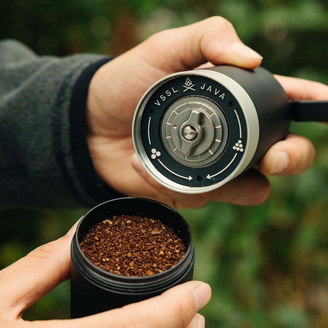 Premium VSSL Java G45 Manual Coffee Grinder - 45g Capacity, Stainless Steel Conical Burr Mill for Espresso, French Press & Pour Over - Portable Black Coffee Bean Grinder for Camping, Travel & Home Brewing